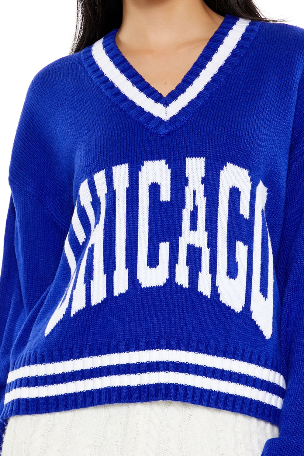 Forever 21 Chicago Varsity V-Neck Sweater