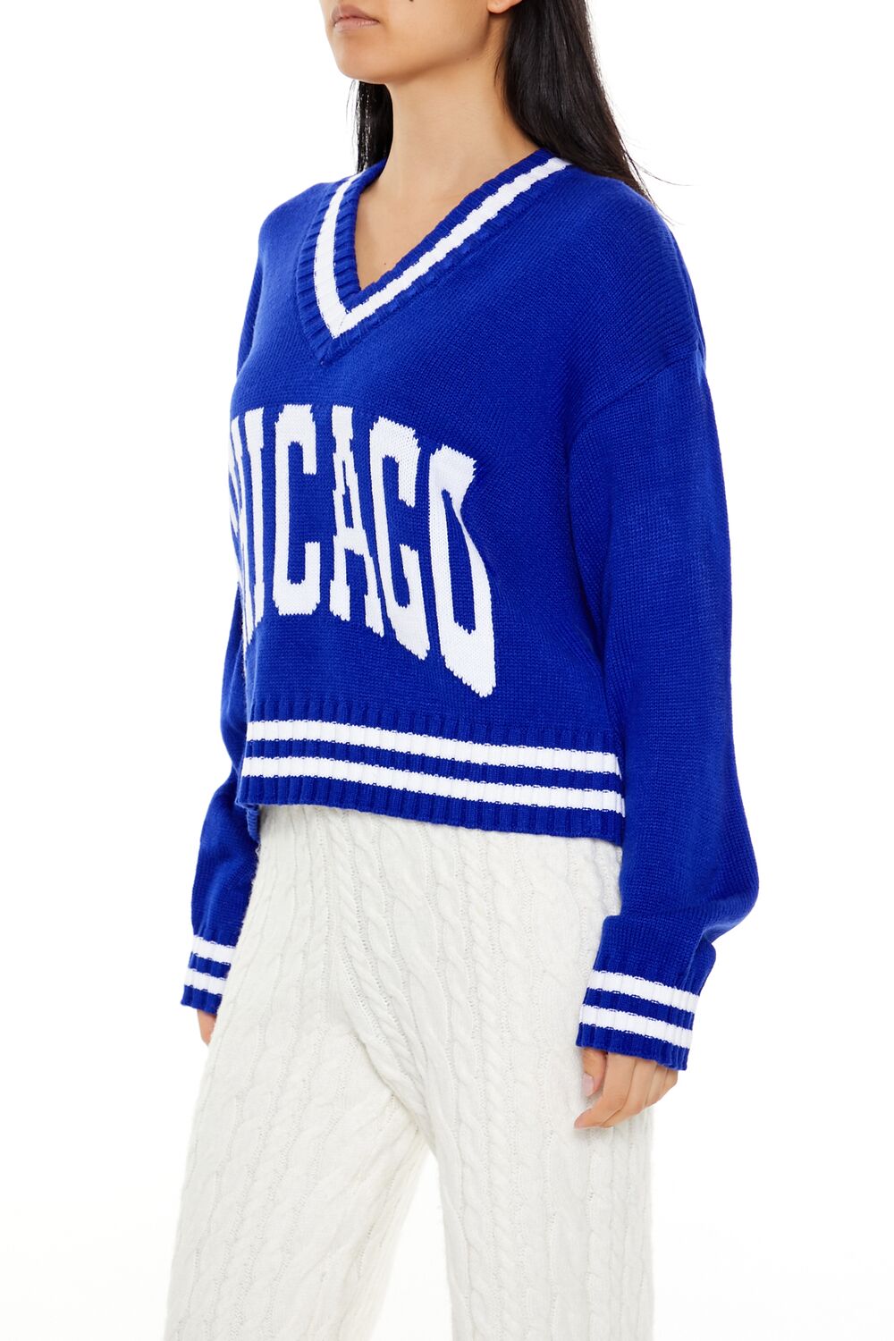 Forever 21 Chicago Varsity V-Neck Sweater