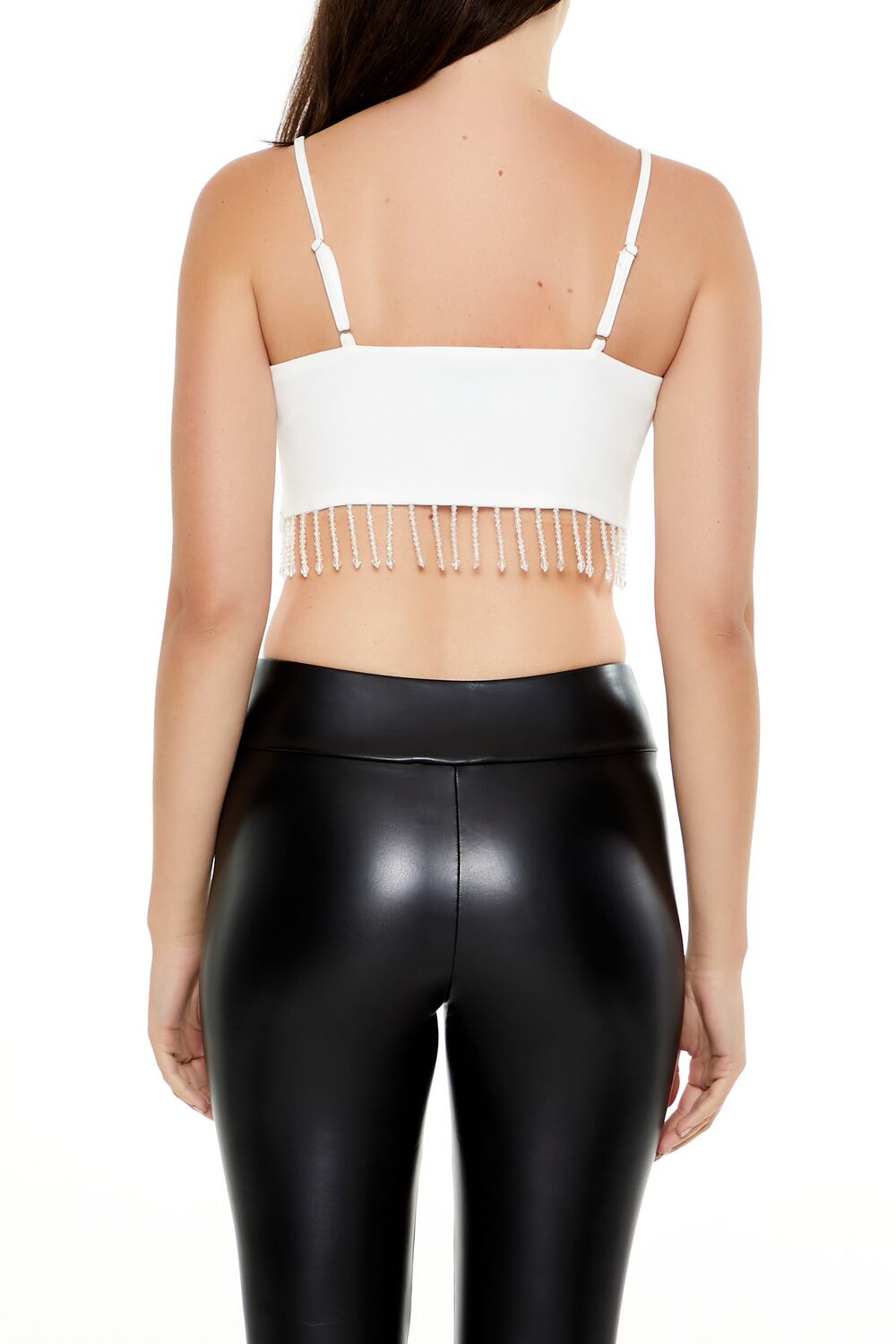 Forever 21 Rhinestone Fringe Cami Crop Top