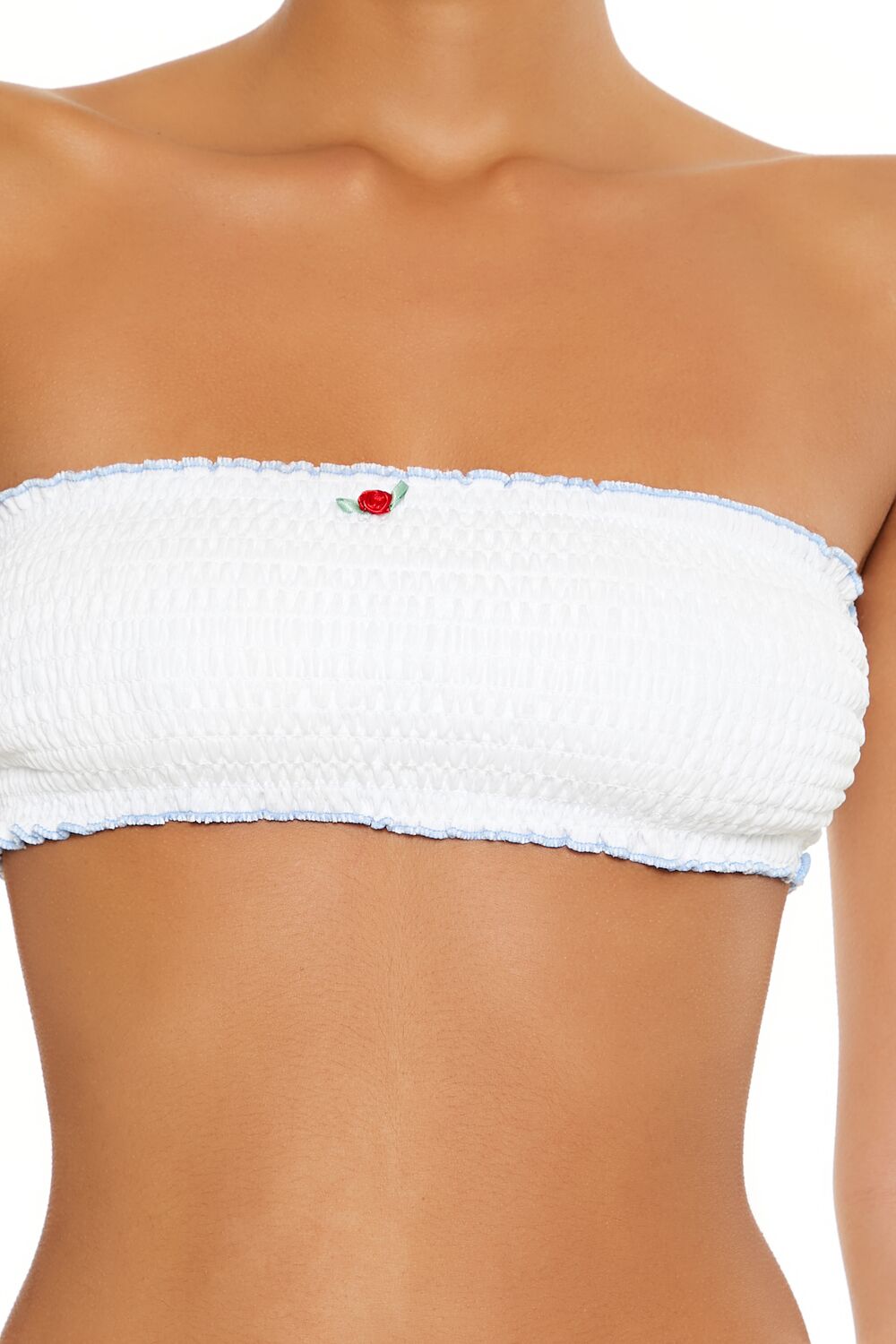 Forever 21 Smocked Bandeau Bikini Top