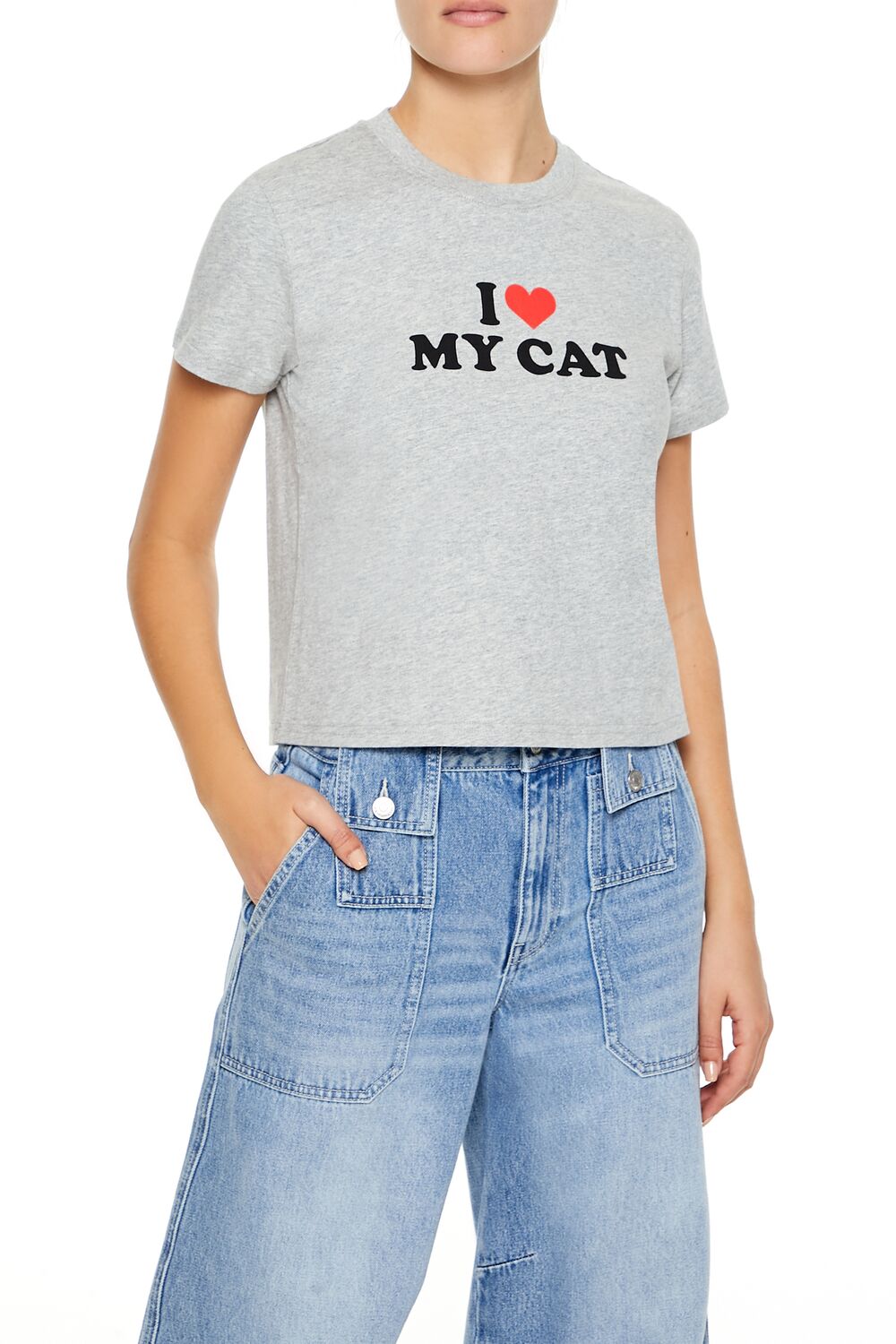 Forever 21 I Love My Cat Graphic Tee