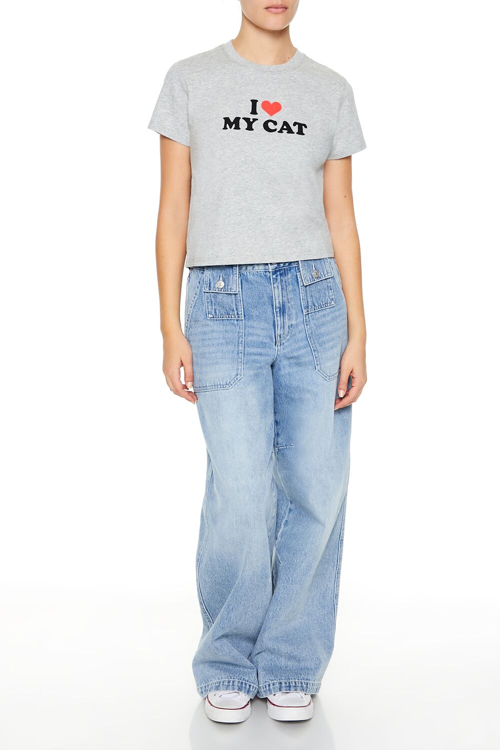 Forever 21 I Love My Cat Graphic Tee