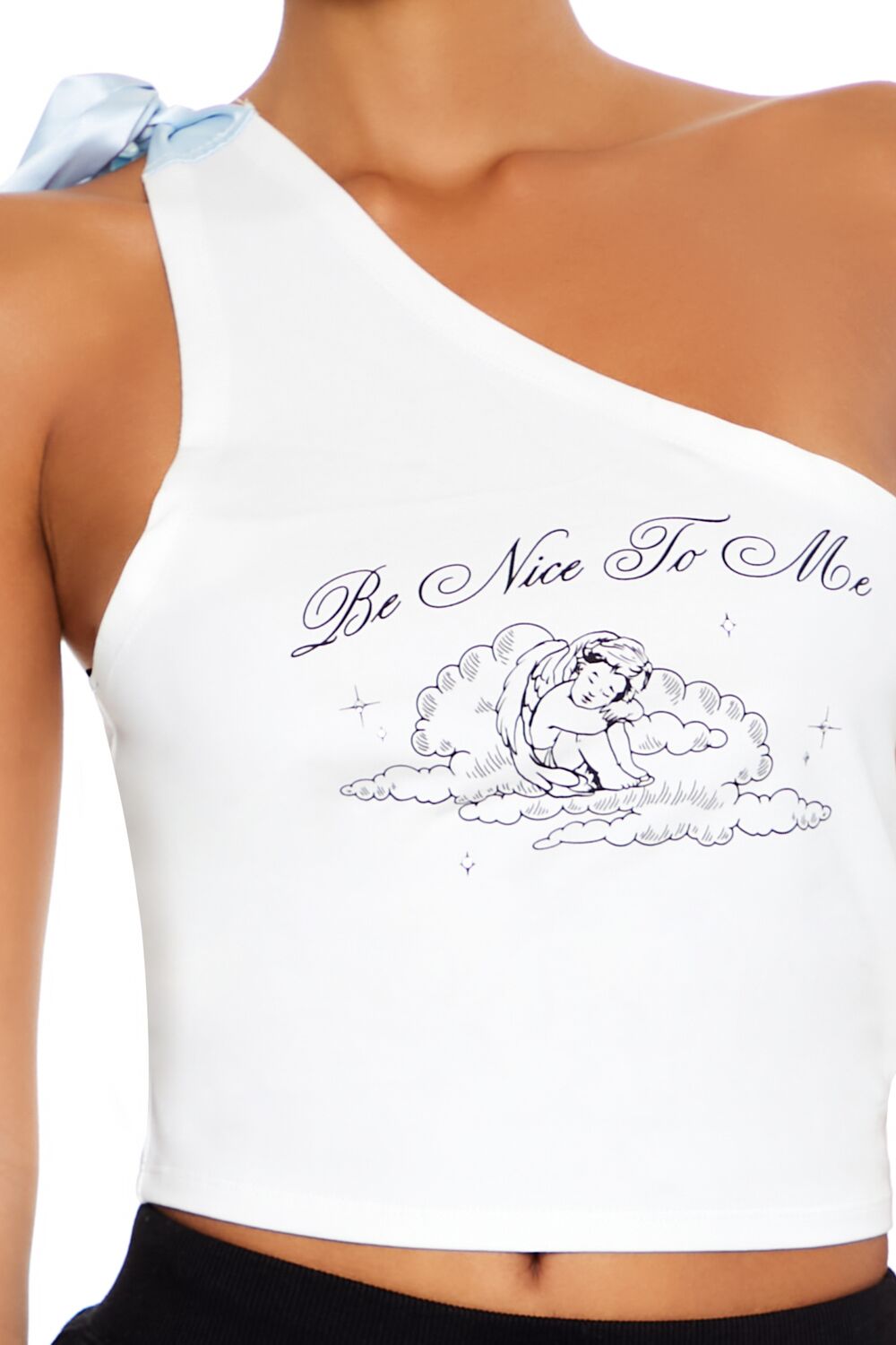 Forever 21 One-Shoulder Graphic Tank Top