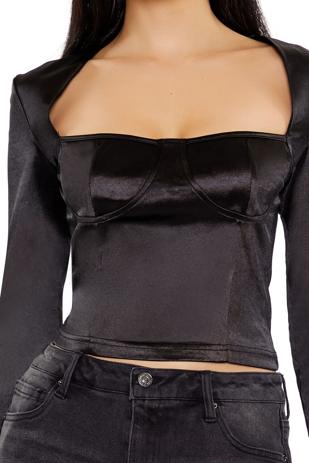 Forever 21 Square-Neck Bustier Crop Top