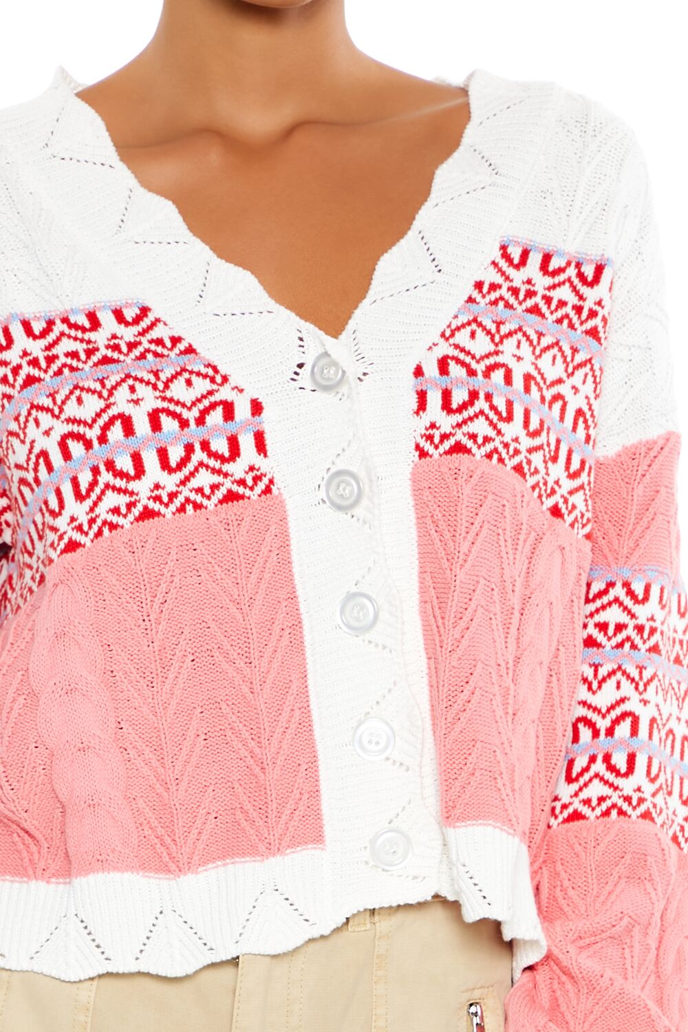 Forever 21 Fair Isle Colorblock Cardigan