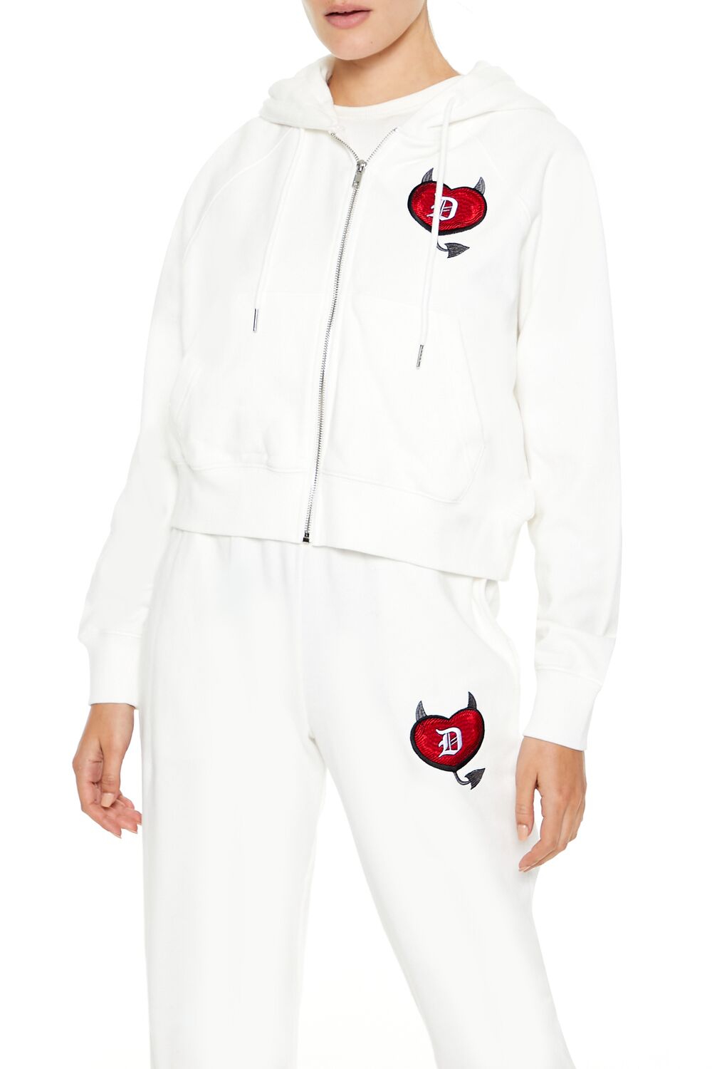 Forever 21 Devil Heart Zip-Up Hoodie
