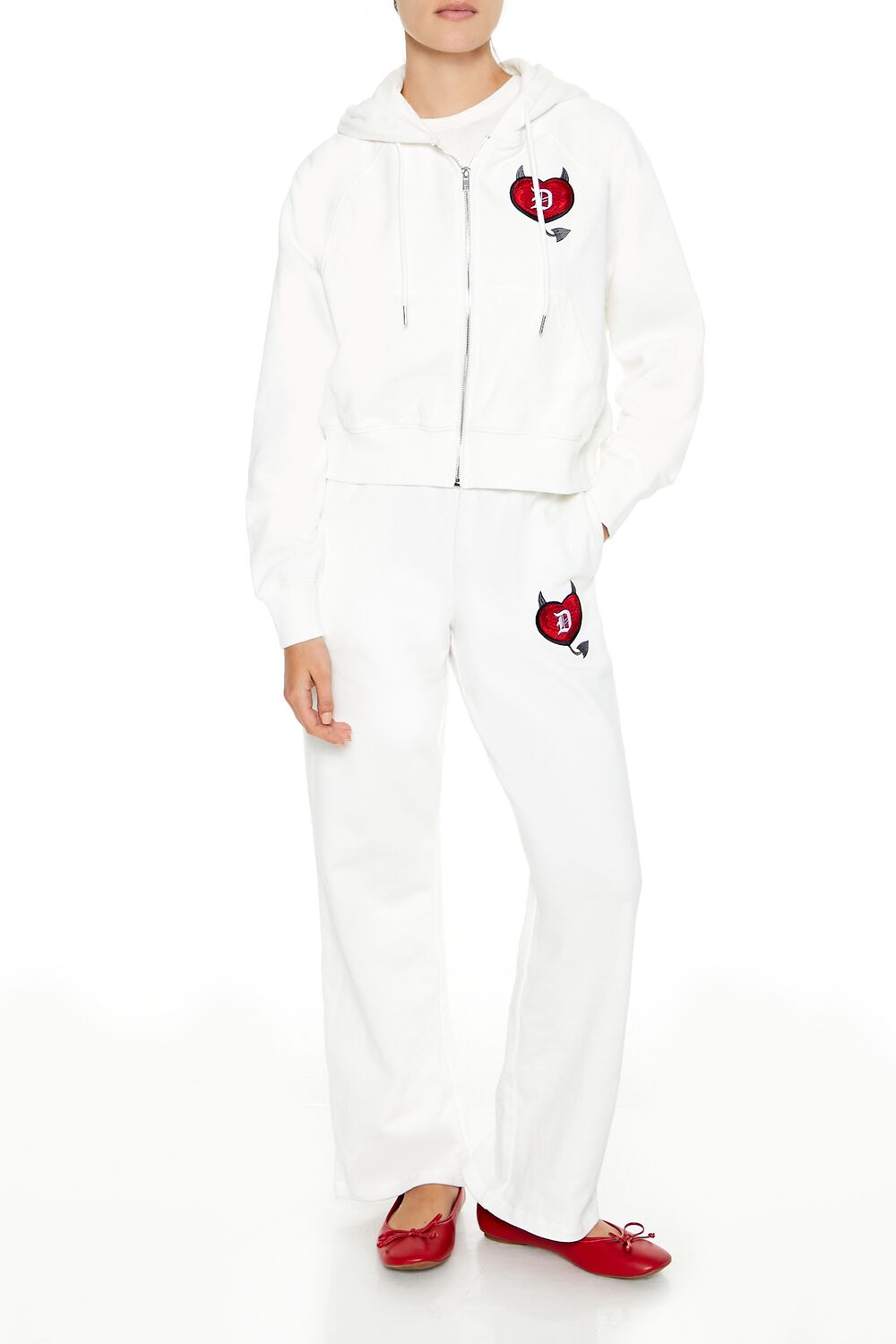 Forever 21 Devil Heart Zip-Up Hoodie