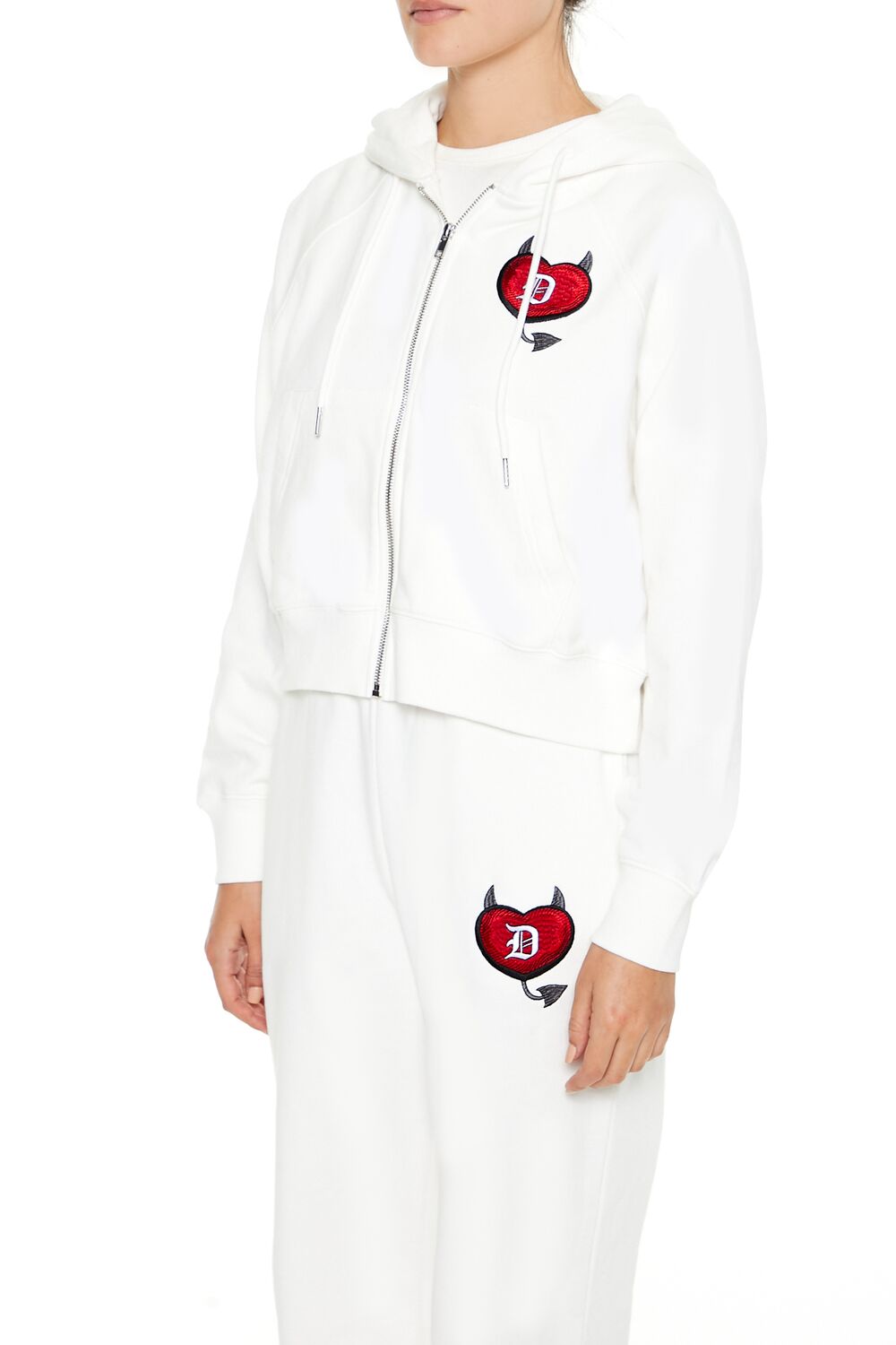 Forever 21 Devil Heart Zip-Up Hoodie