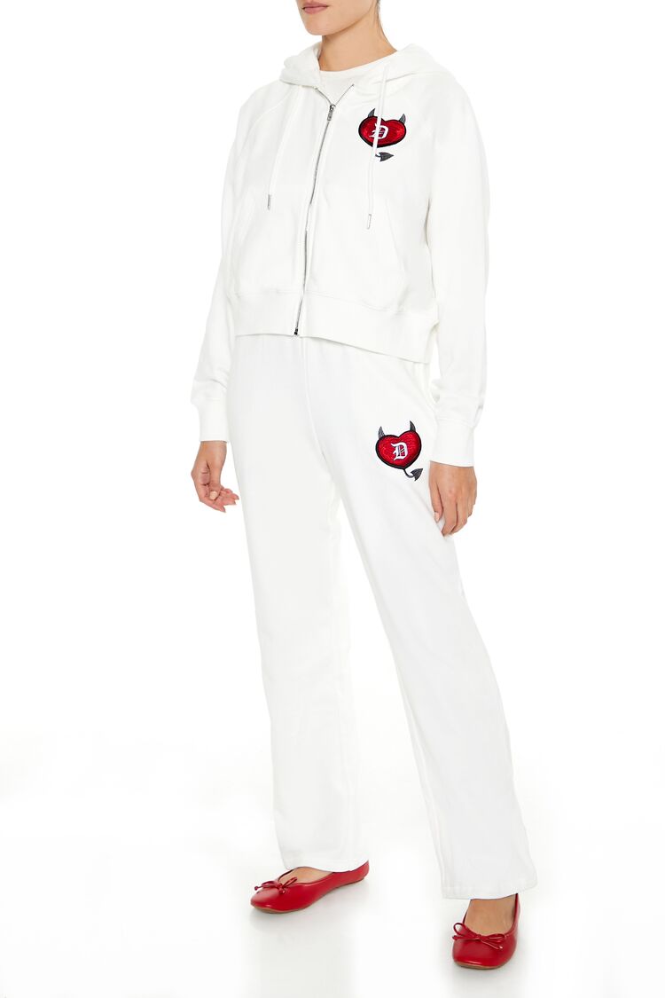 Forever 21 Heart Patch Wide-Leg Sweatpants