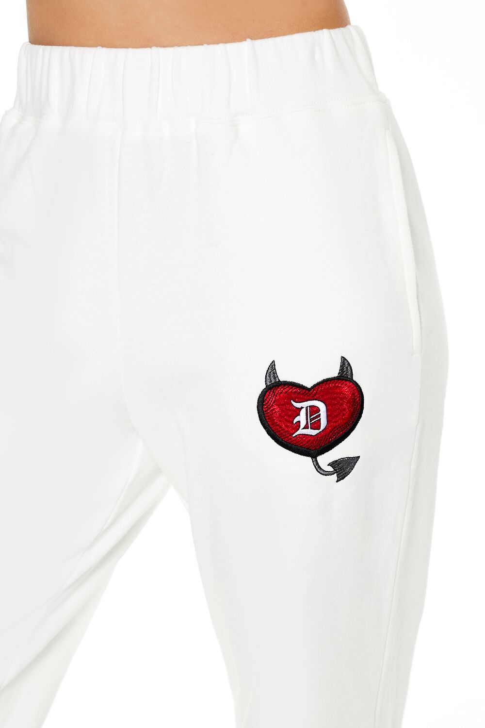 Forever 21 Heart Patch Wide-Leg Sweatpants