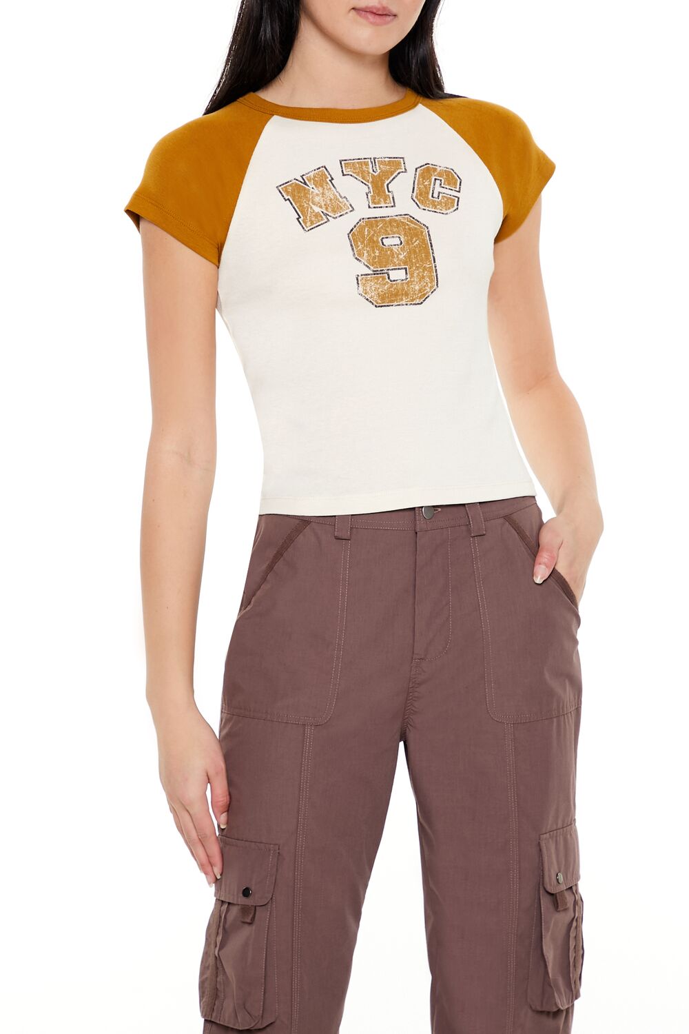 Forever 21 NYC Raglan Baby Tee