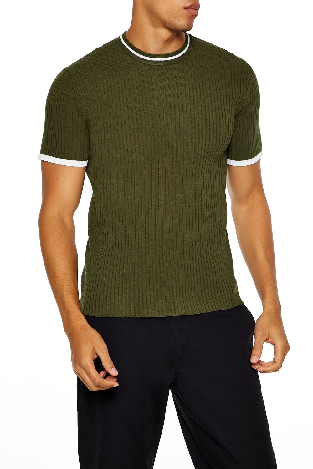 Forever 21 Ribbed Ringer Knit Tee