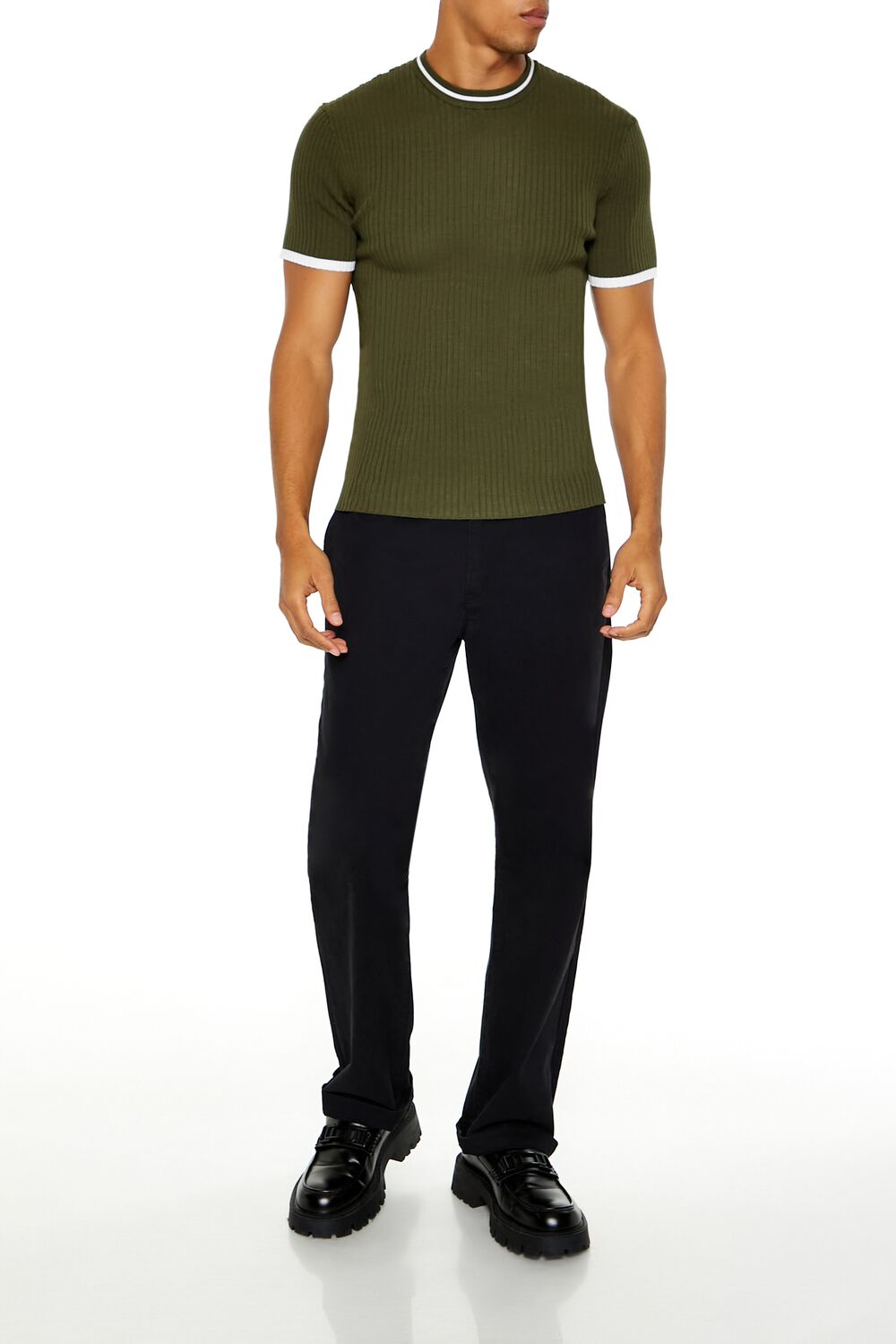 Forever 21 Ribbed Ringer Knit Tee
