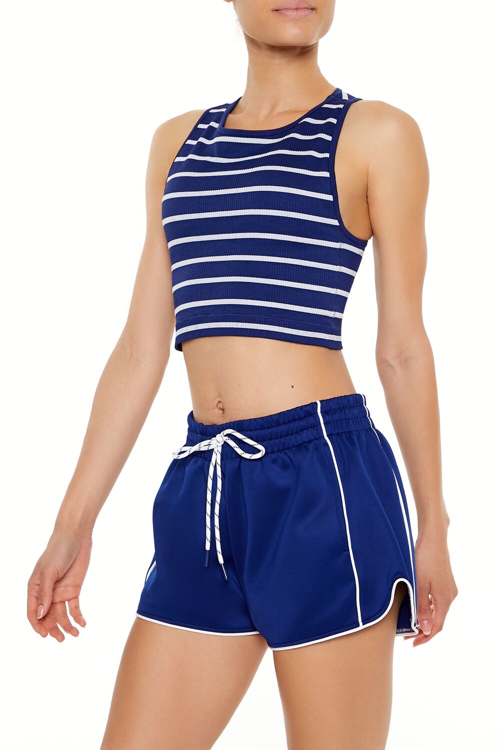 Forever 21 Striped Active Crop Tank