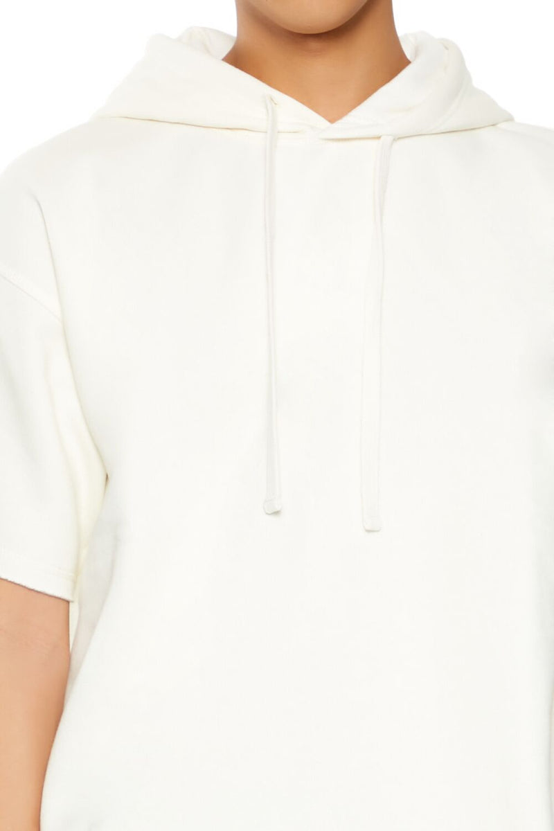 Forever 21 Short-Sleeve Drawstring Hoodie