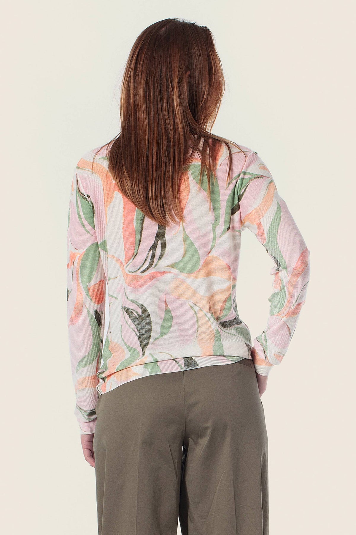 Gerry Weber Patterned knitted sweater in spring colors