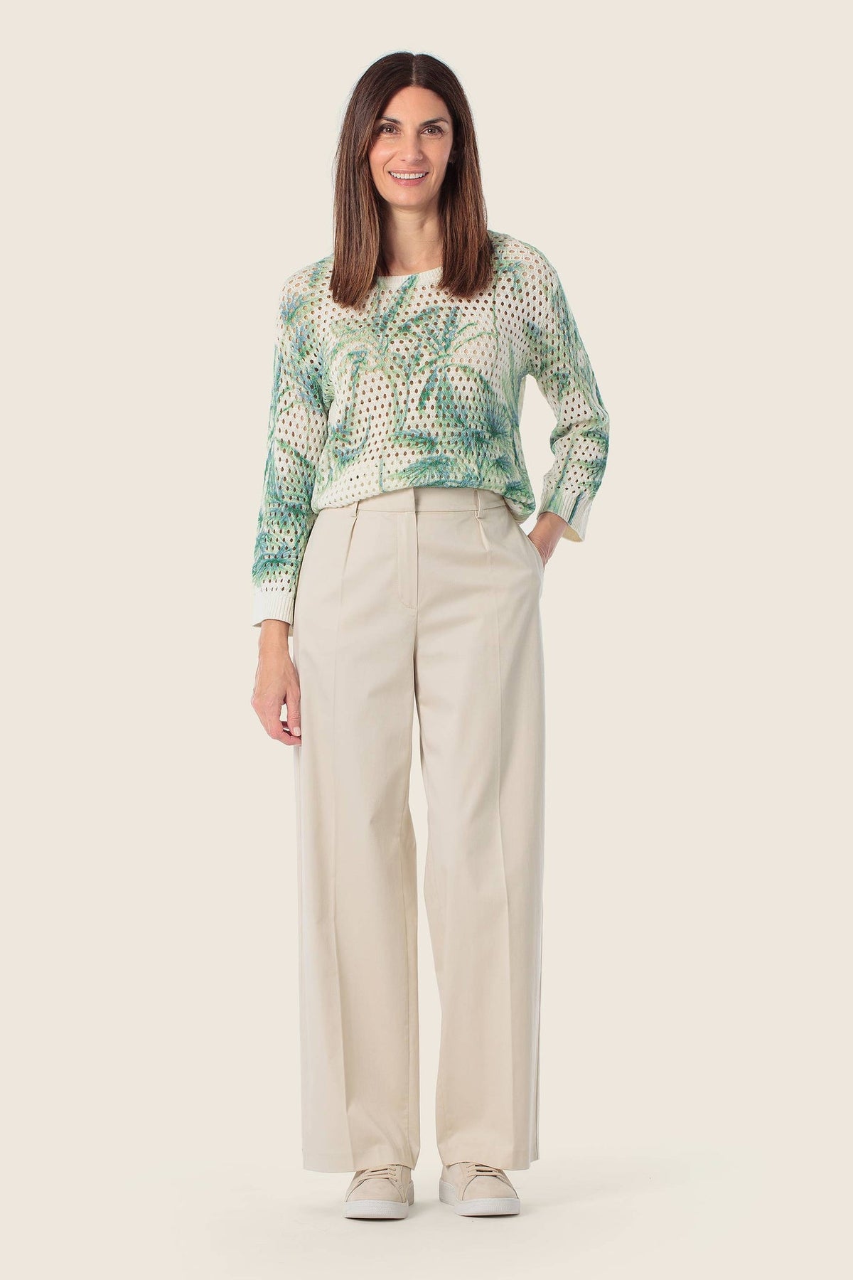 Gerry Weber Knitted sweater with tropical pattern