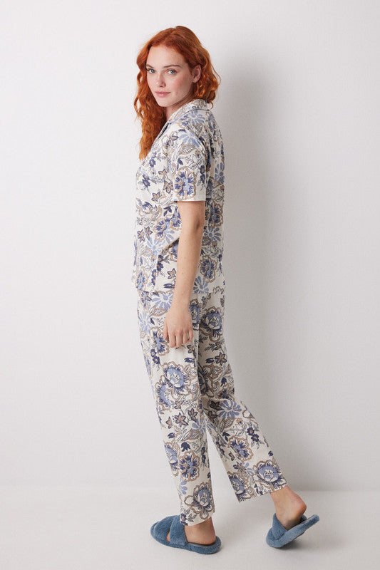 Women Secret Capri Classic Pyjamas Cotton Flowers