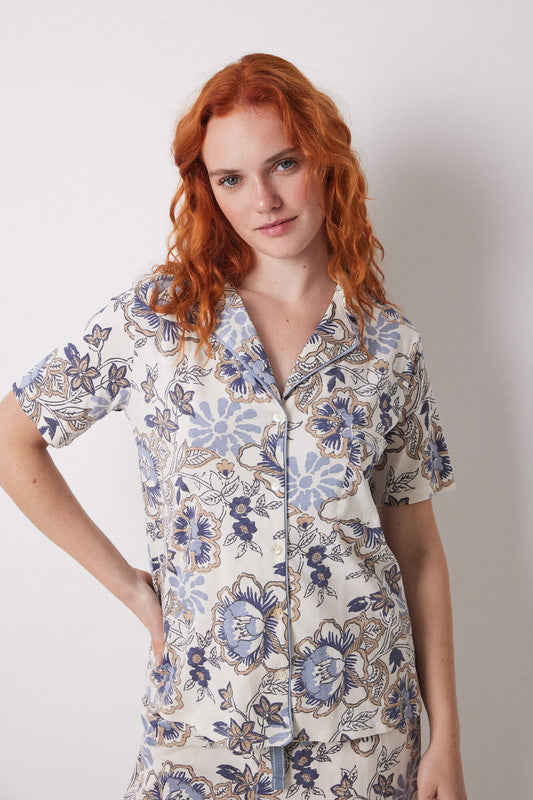 Women Secret Capri Classic Pyjamas Cotton Flowers