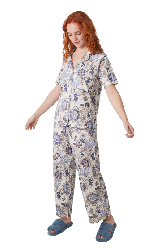 Women Secret Capri Classic Pyjamas Cotton Flowers