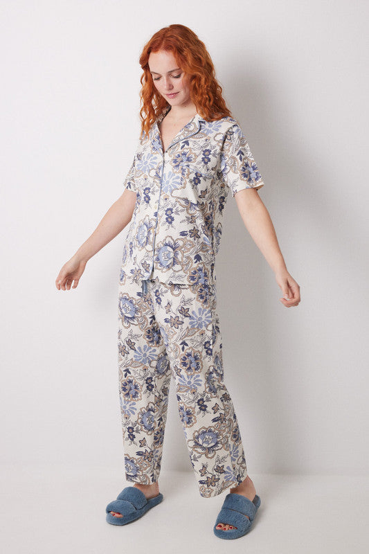 Women Secret Capri Classic Pyjamas Cotton Flowers
