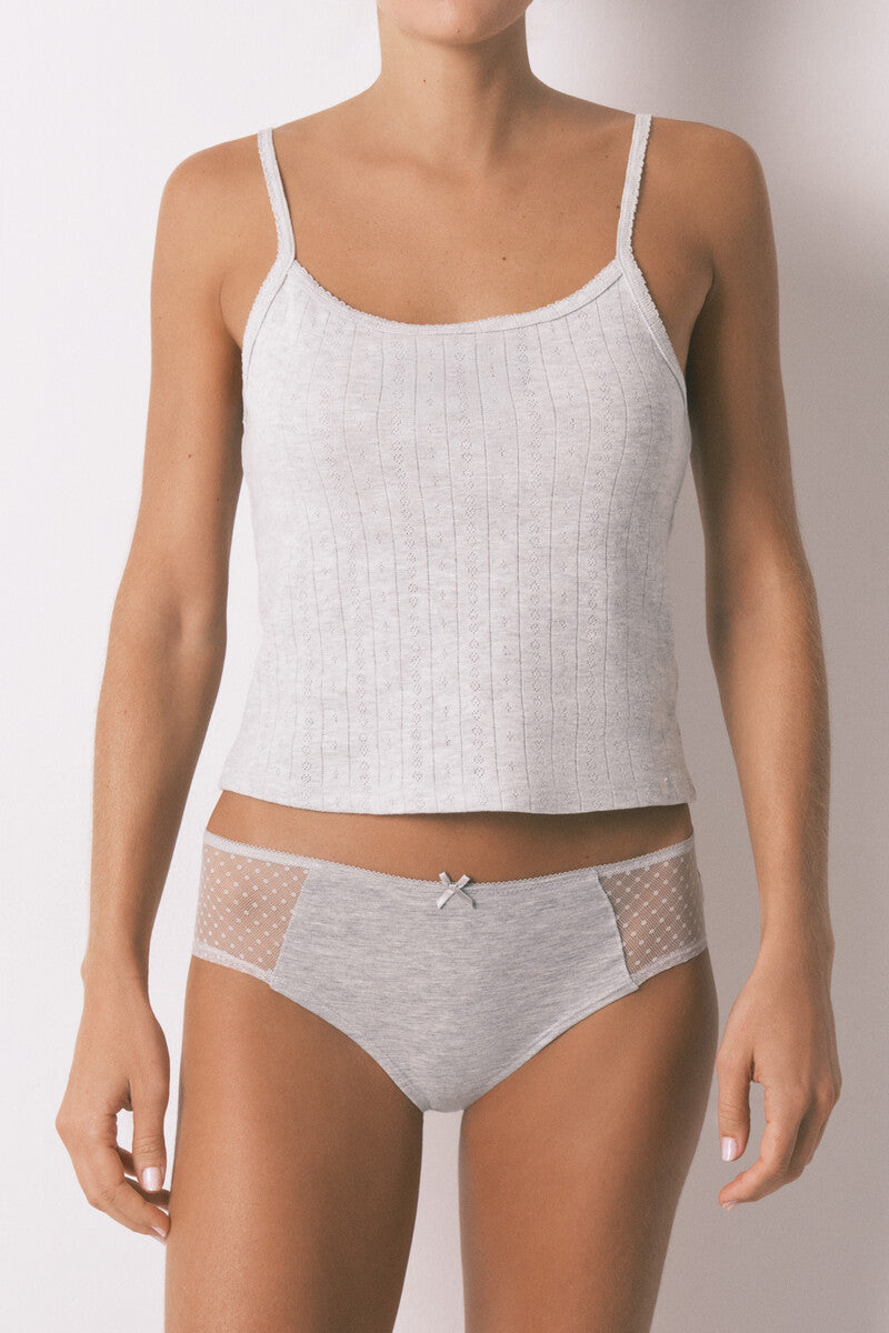 Women Secret cotton and plumetis classic full panty