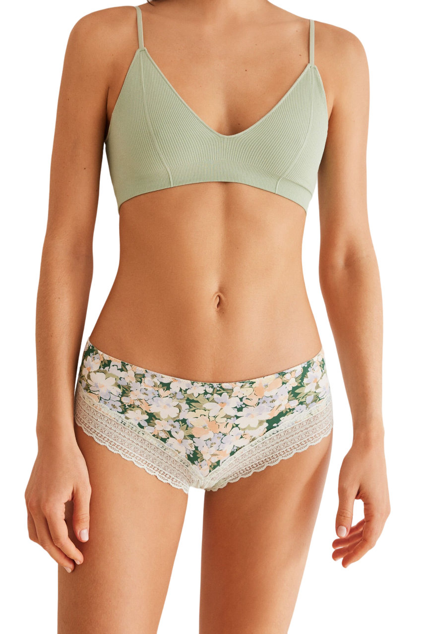Women Secret Wide Brazilian Briefs With Floral Lace