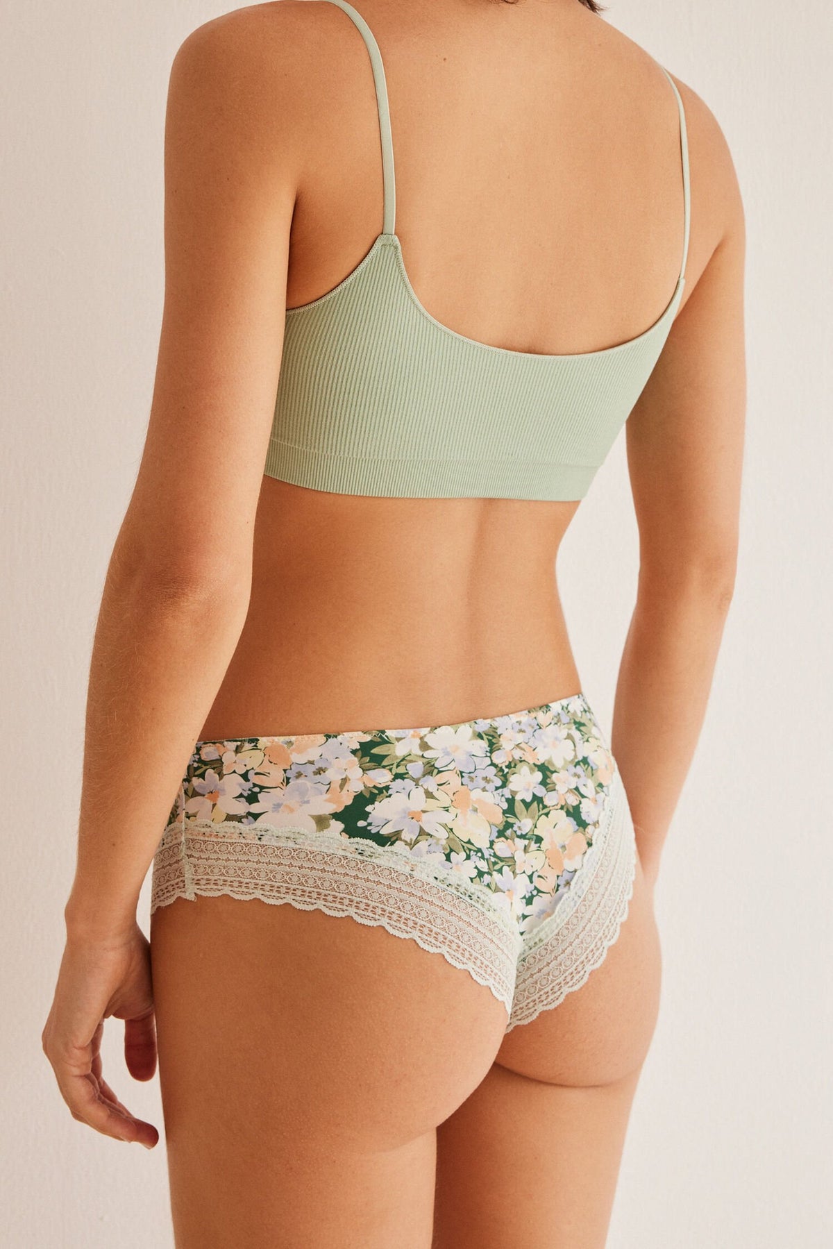 Women Secret Wide Brazilian Briefs With Floral Lace