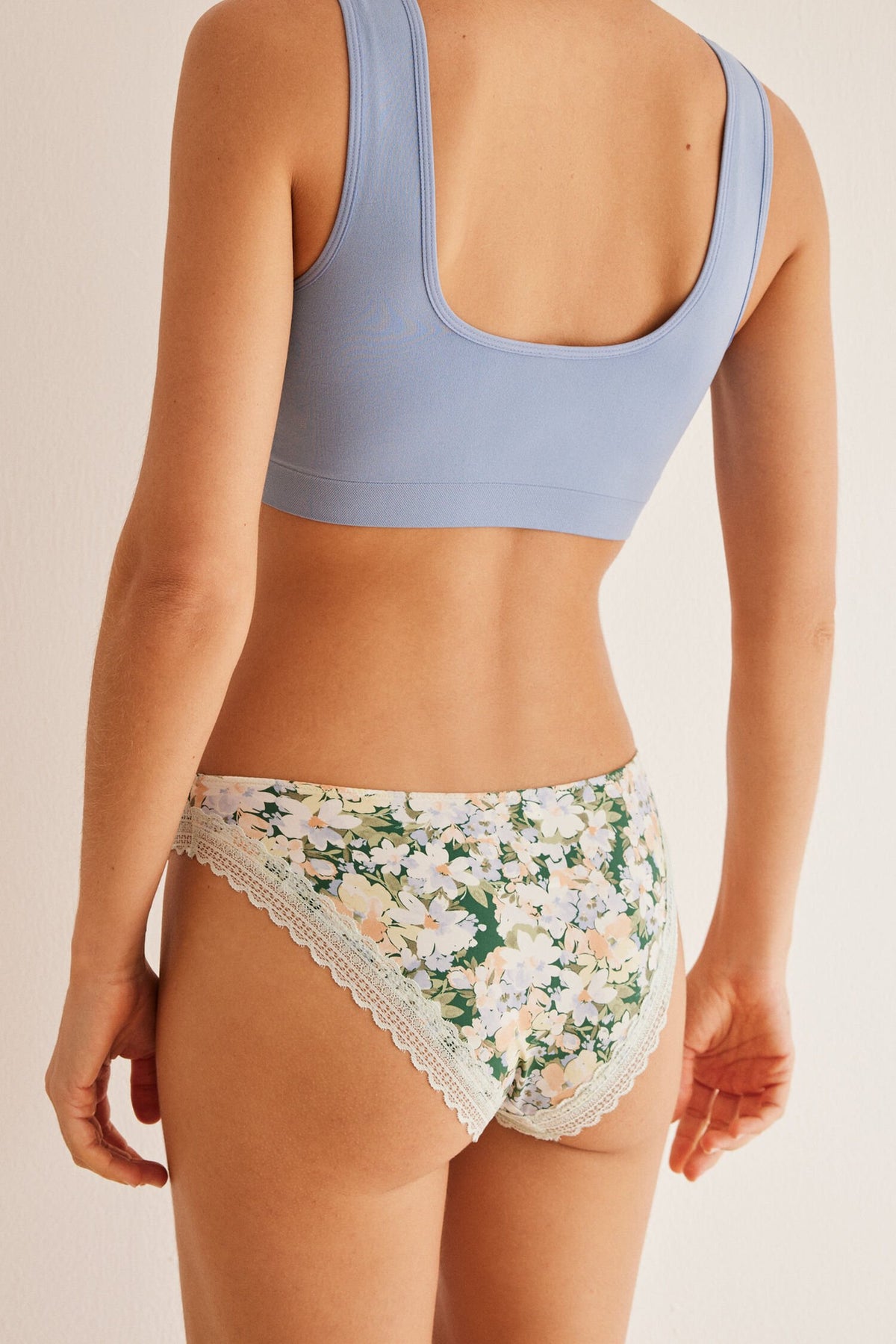 Women Secret Floral Lace Microfiber Panties