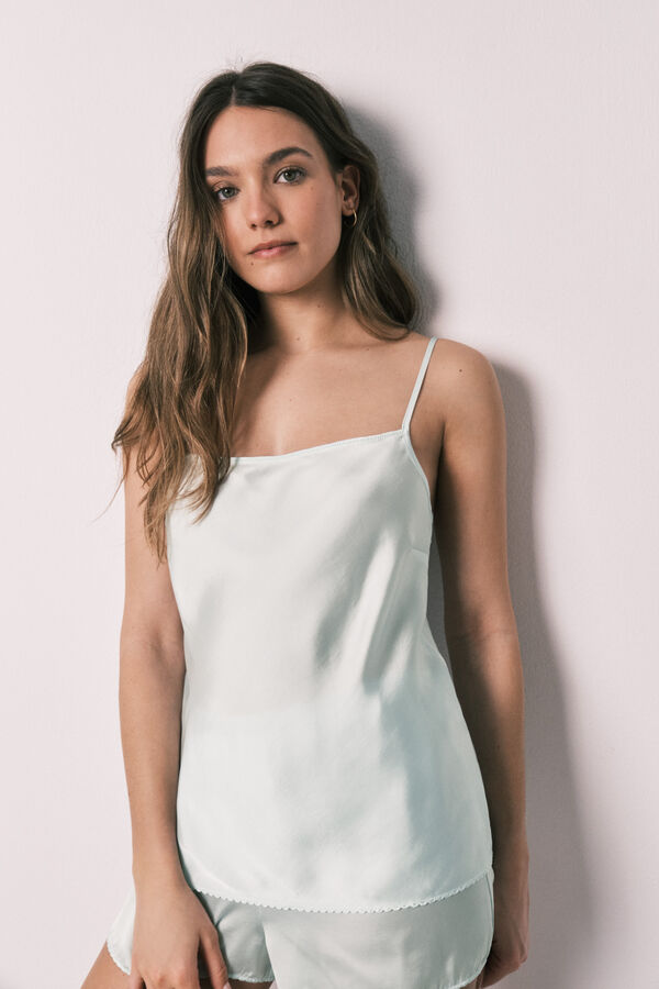 Women Secret Green satin short pajamas