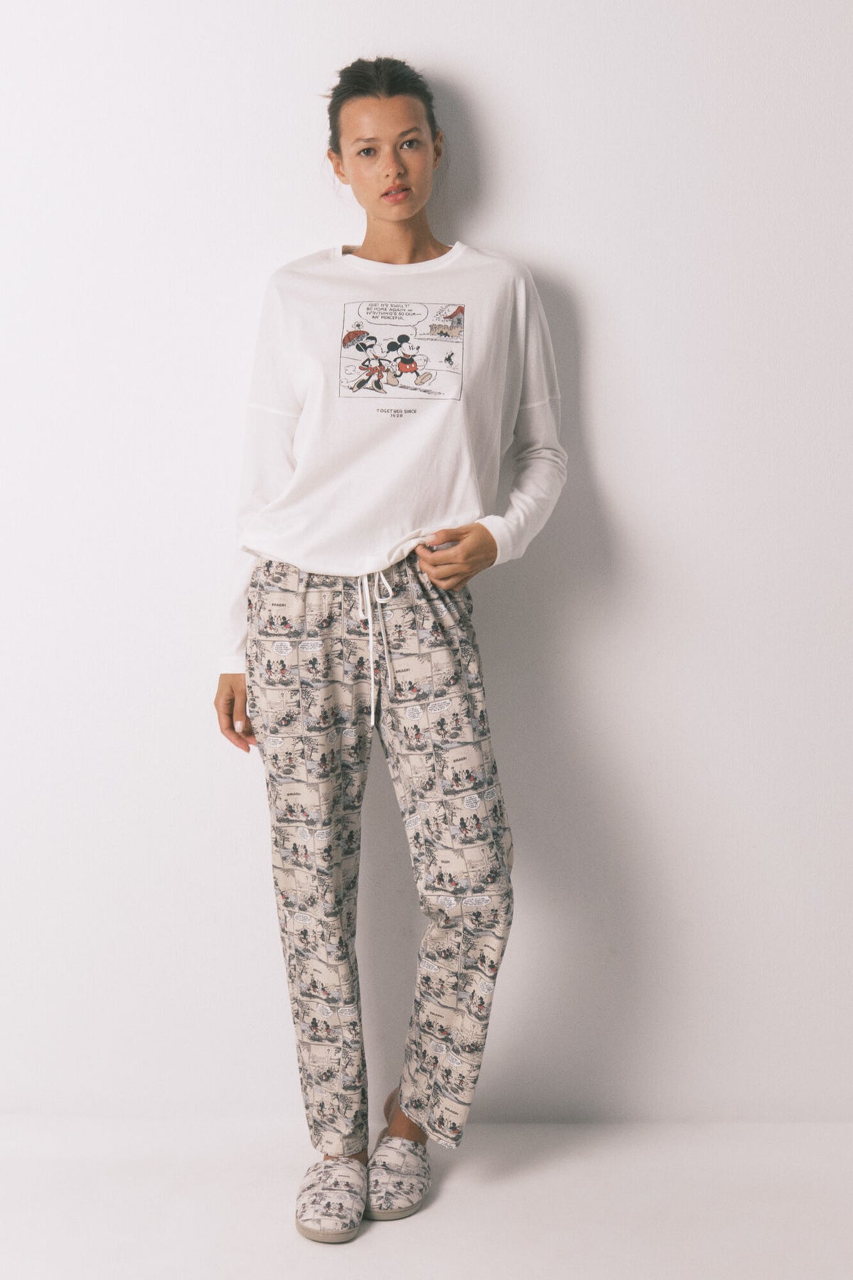 Women Secret Mickey Mouse Cotton Long Pyjamas