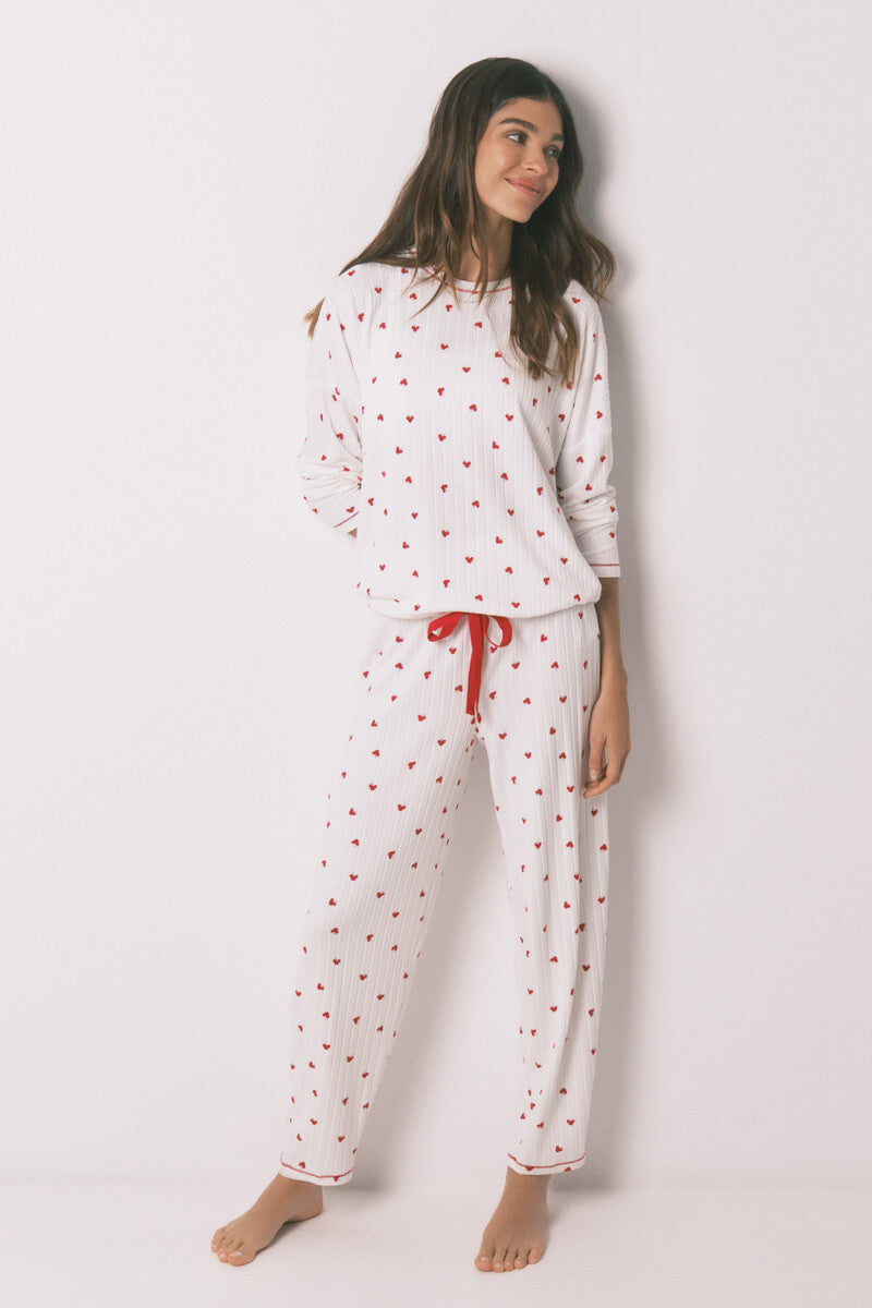 Women Secret Mickey Cherry Print Long Pyjamas