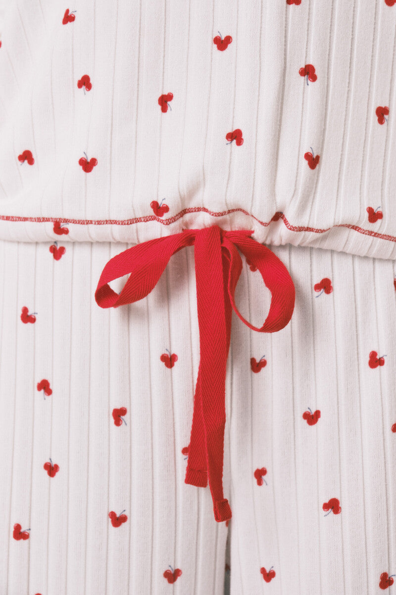 Women Secret Mickey Cherry Print Long Pyjamas