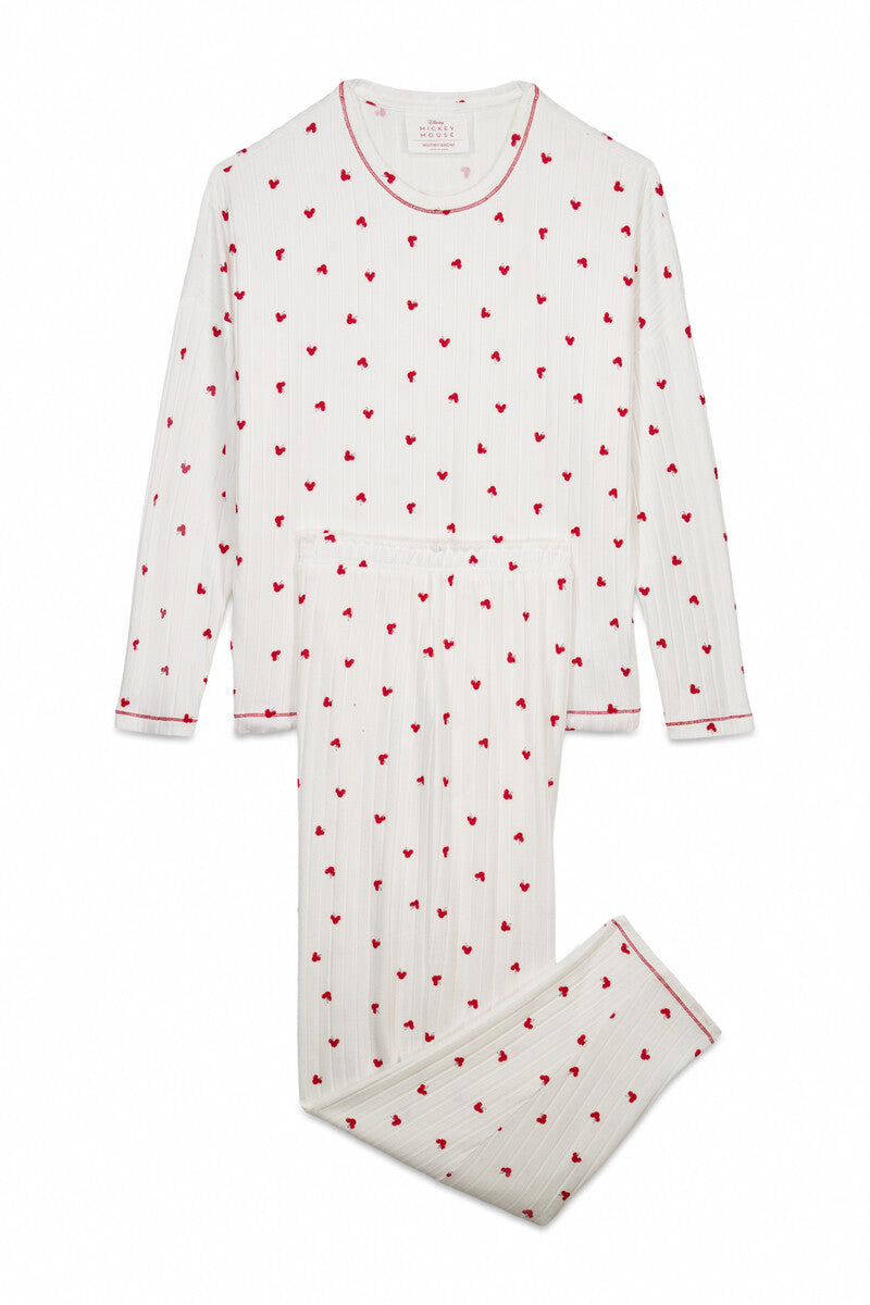 Women Secret Mickey Cherry Print Long Pyjamas