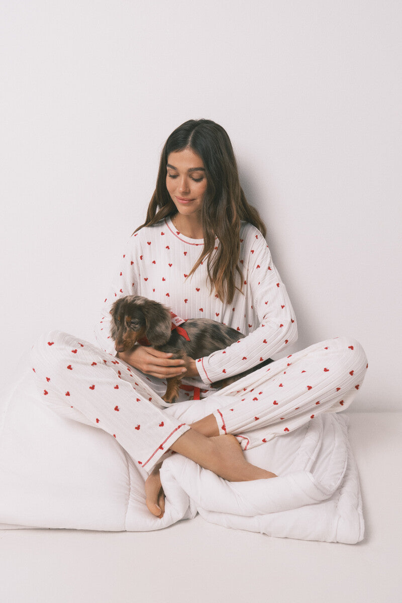 Women Secret Mickey Cherry Print Long Pyjamas