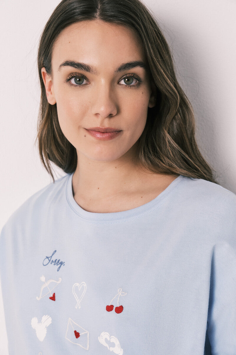 Women Secret Mickey Cherry long cotton pajamas