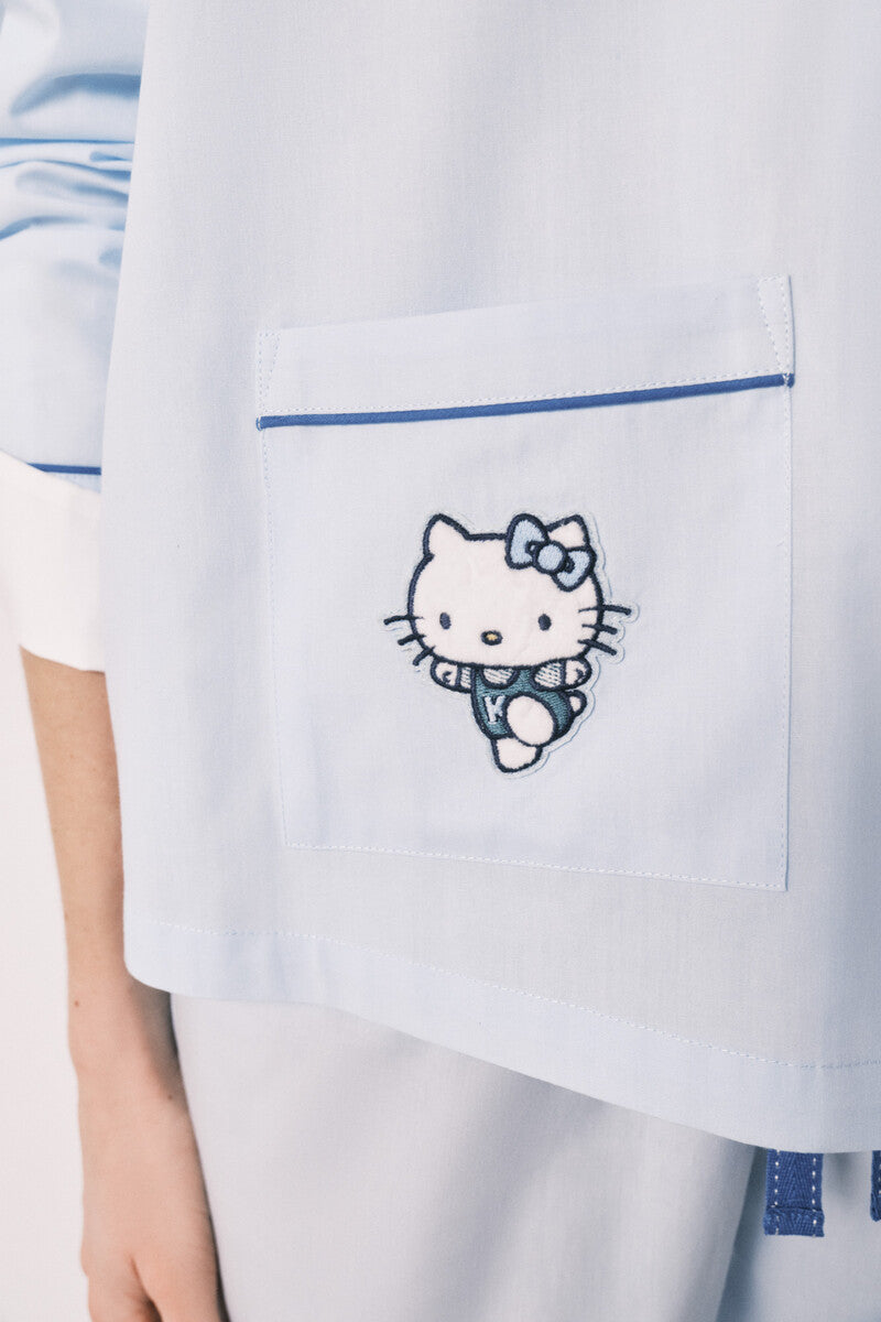 Women Secret Hello Kitty blue cotton shirt pajamas