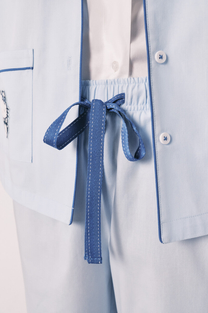 Women Secret Hello Kitty blue cotton shirt pajamas