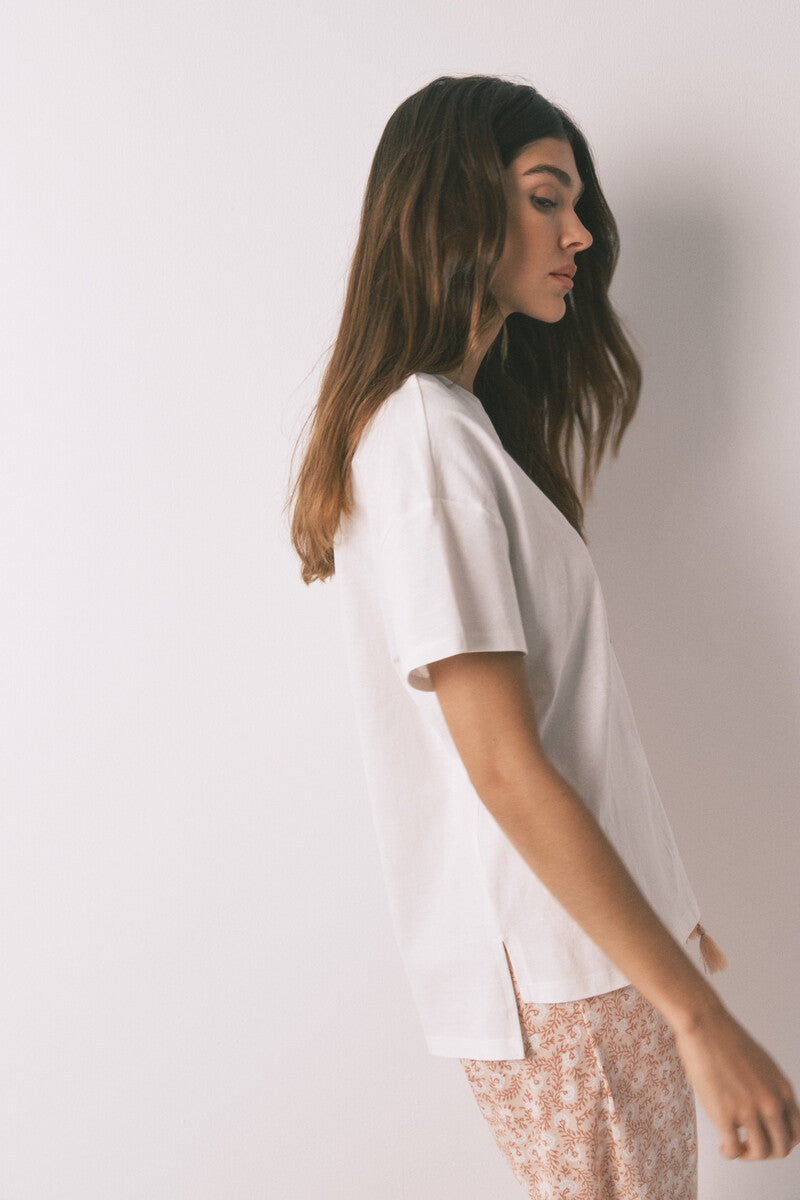 Women Secret 100% cotton "Namaste" white t-shirt