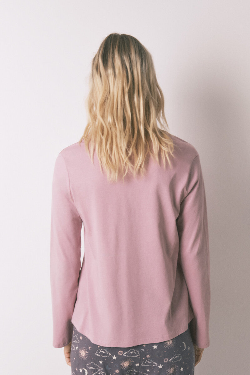 Women Secret Pink 100% cotton long-sleeved t-shirt
