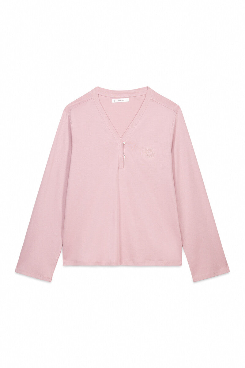 Women Secret Pink 100% cotton long-sleeved t-shirt