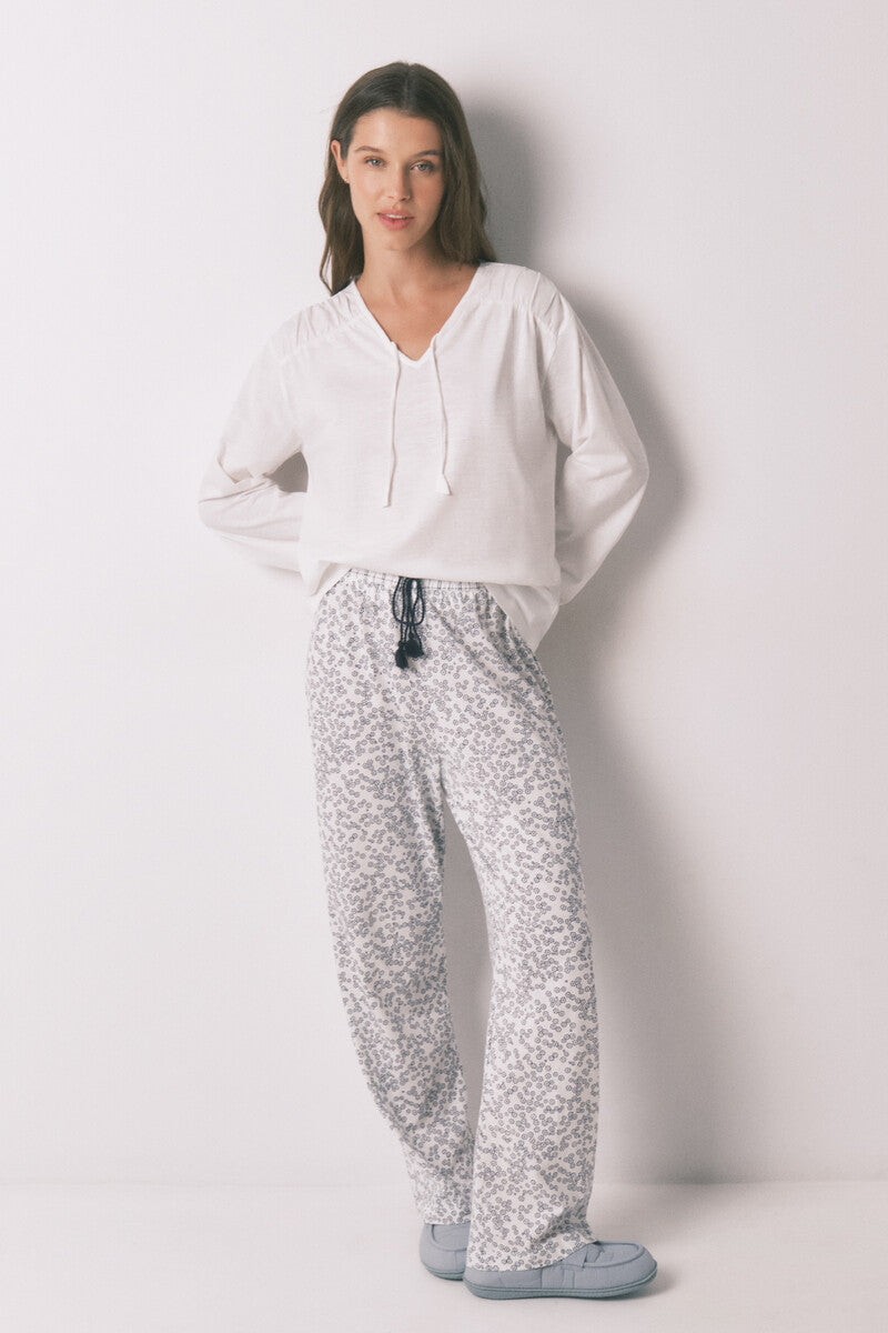 Women Secret long-sleeved cotton t-shirt with gathers