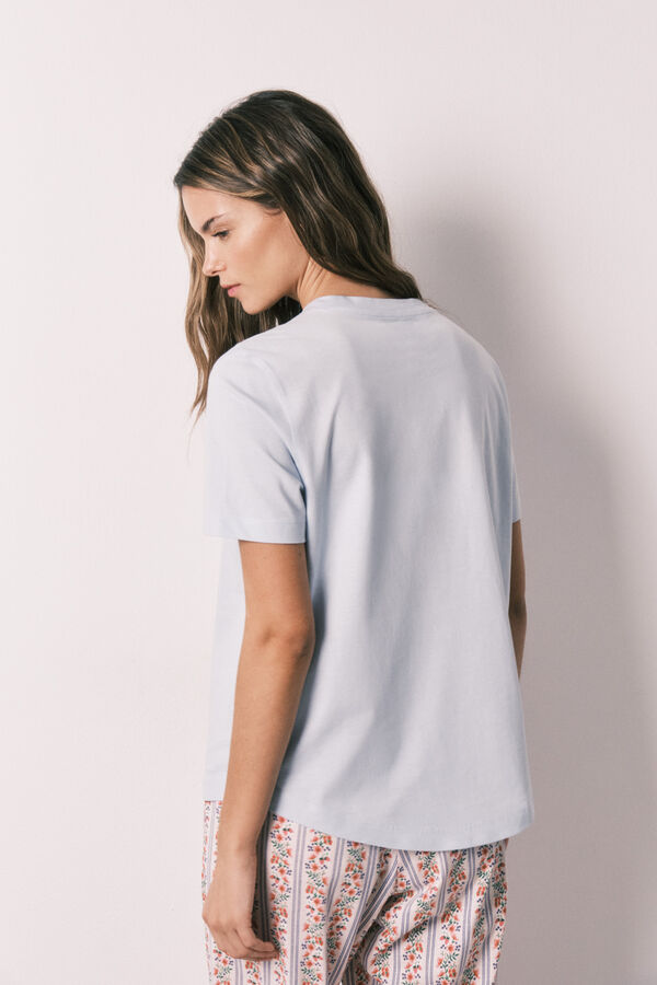 Women Secret Short-sleeved T-shirt, 100% cotton, blue