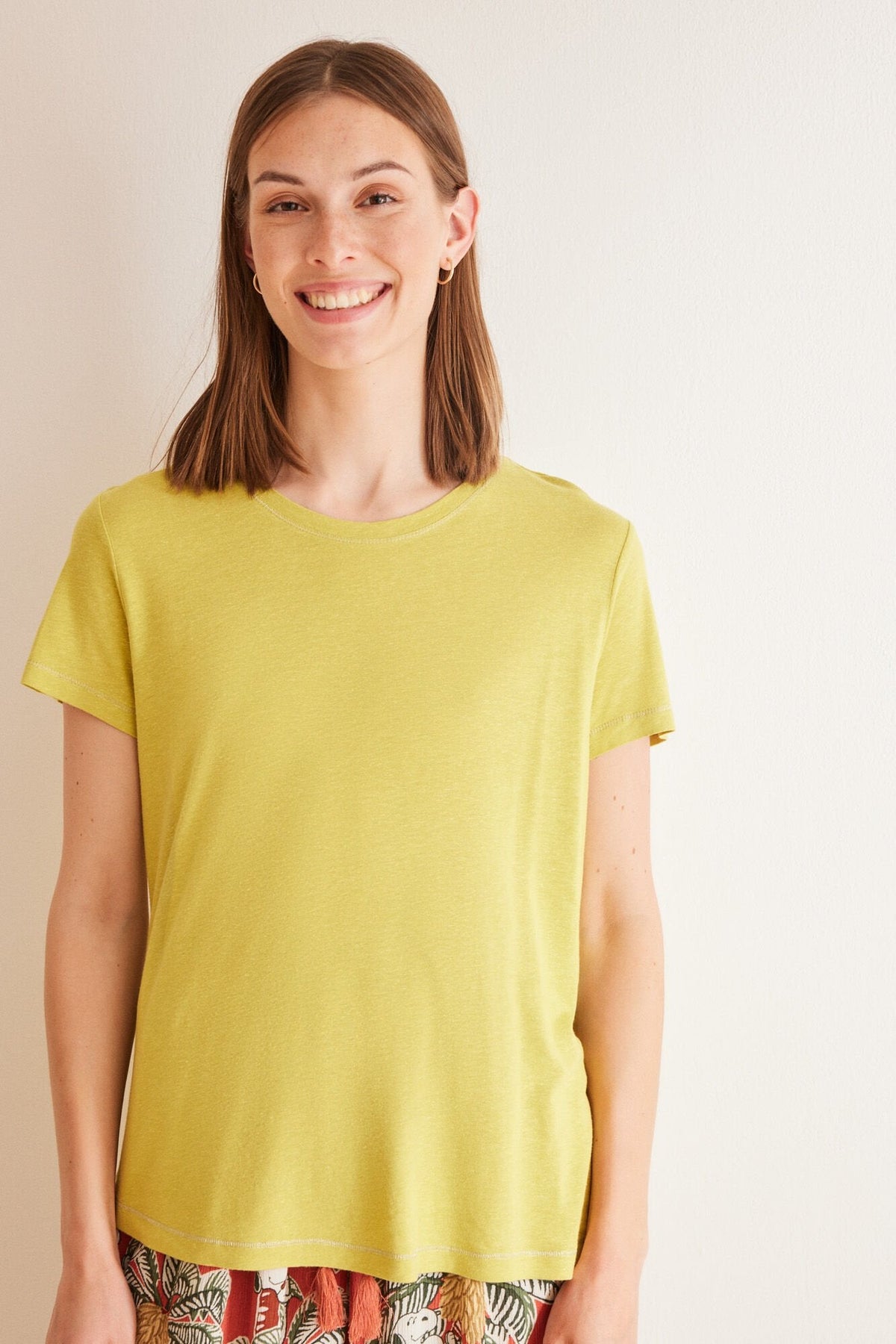 Women Secret Khaki short-sleeved T-shirt