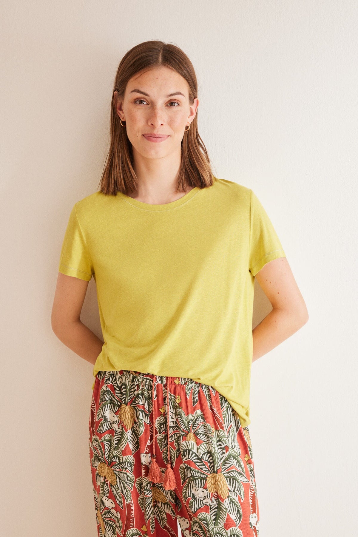 Women Secret Khaki short-sleeved T-shirt