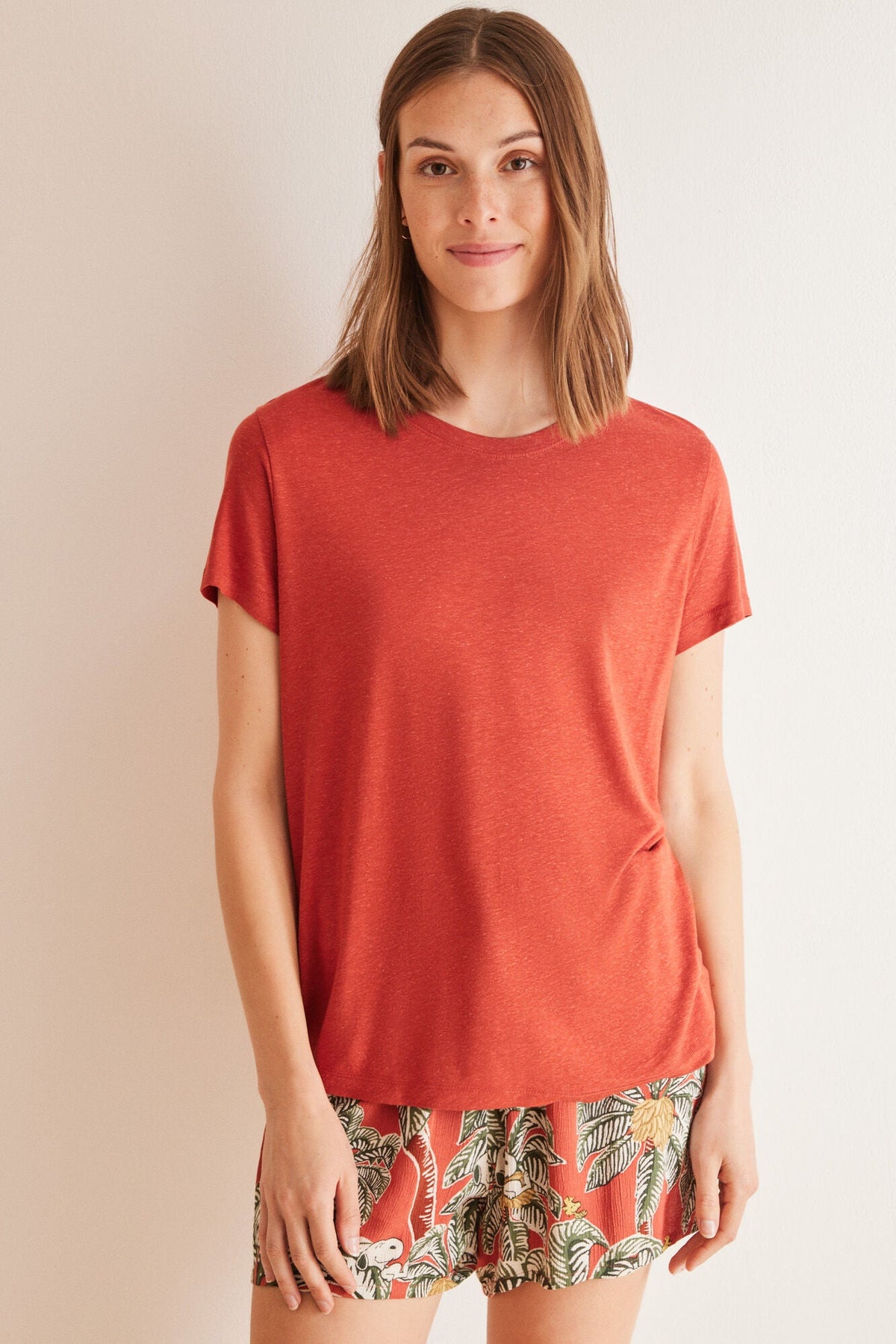 Women Secret Red short-sleeved T-shirt