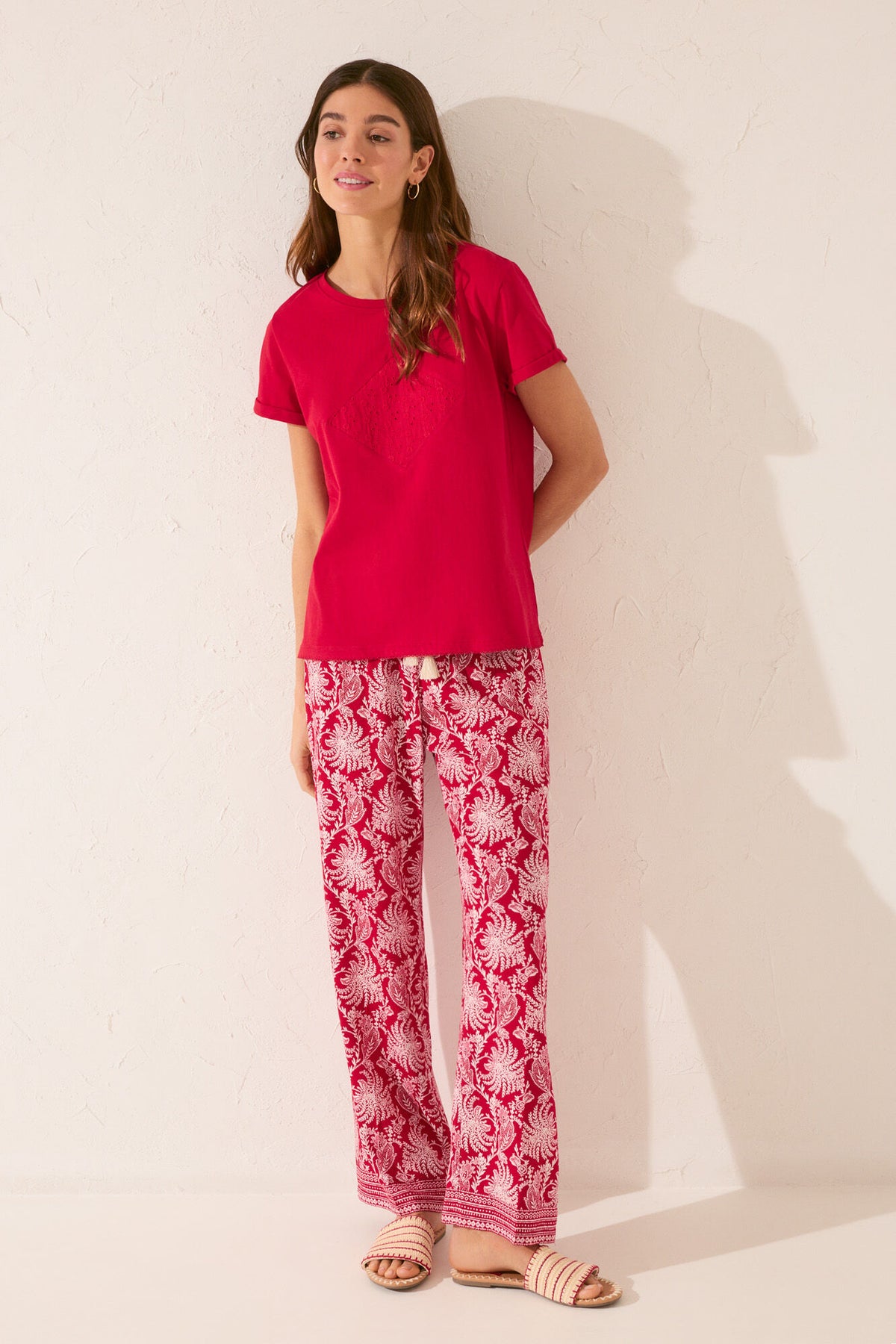 Women Secret Embroidered Cotton T-Shirt