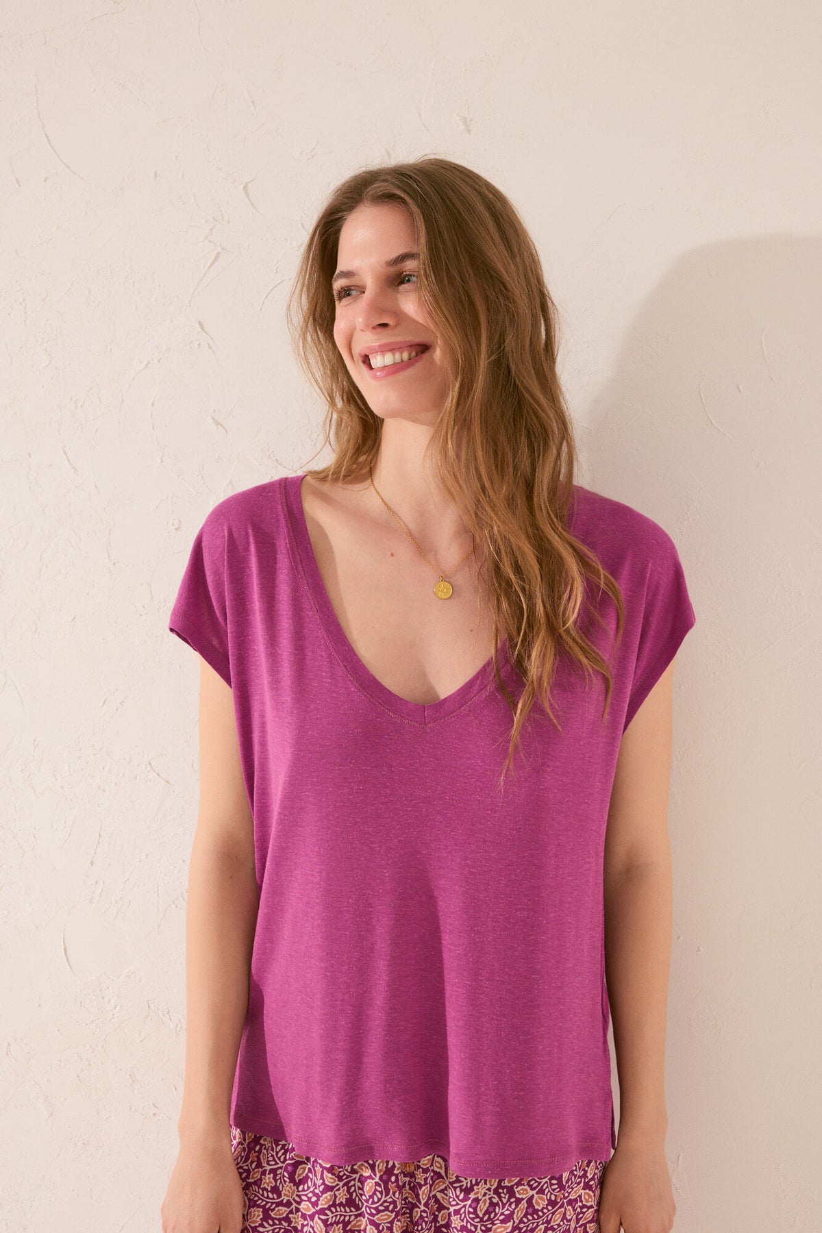 Women Secret Viscose V-Neck T-Shirt