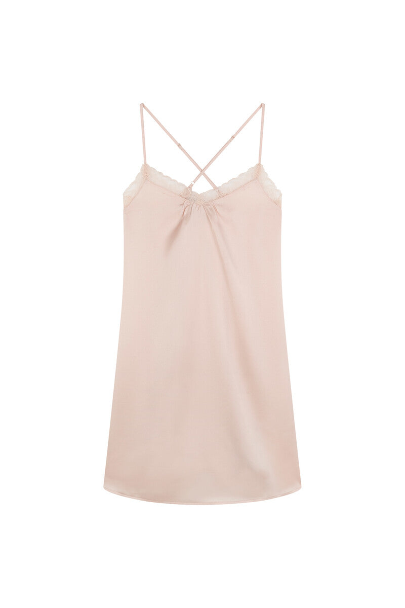Women Secret Pink satin lace nightgown