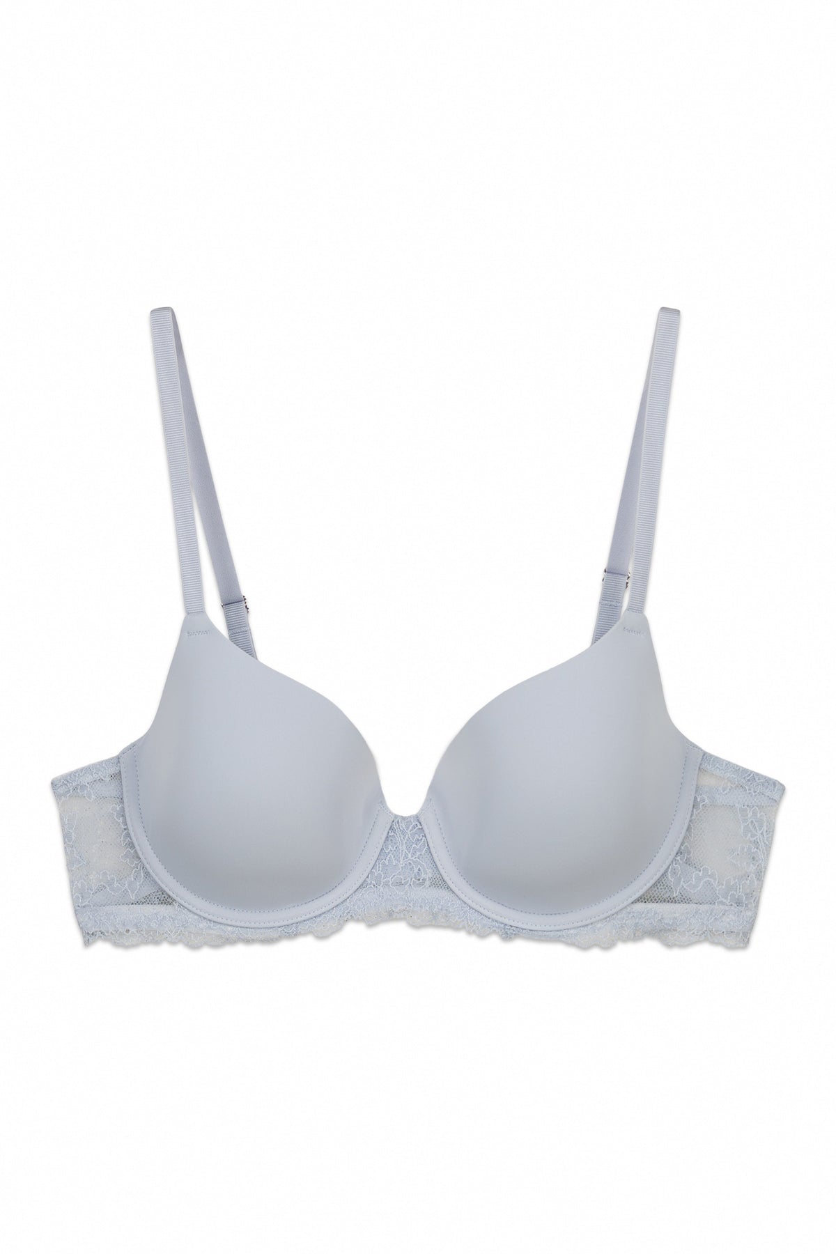 Blue microfibre and lace classic bra BEAUTIFUL